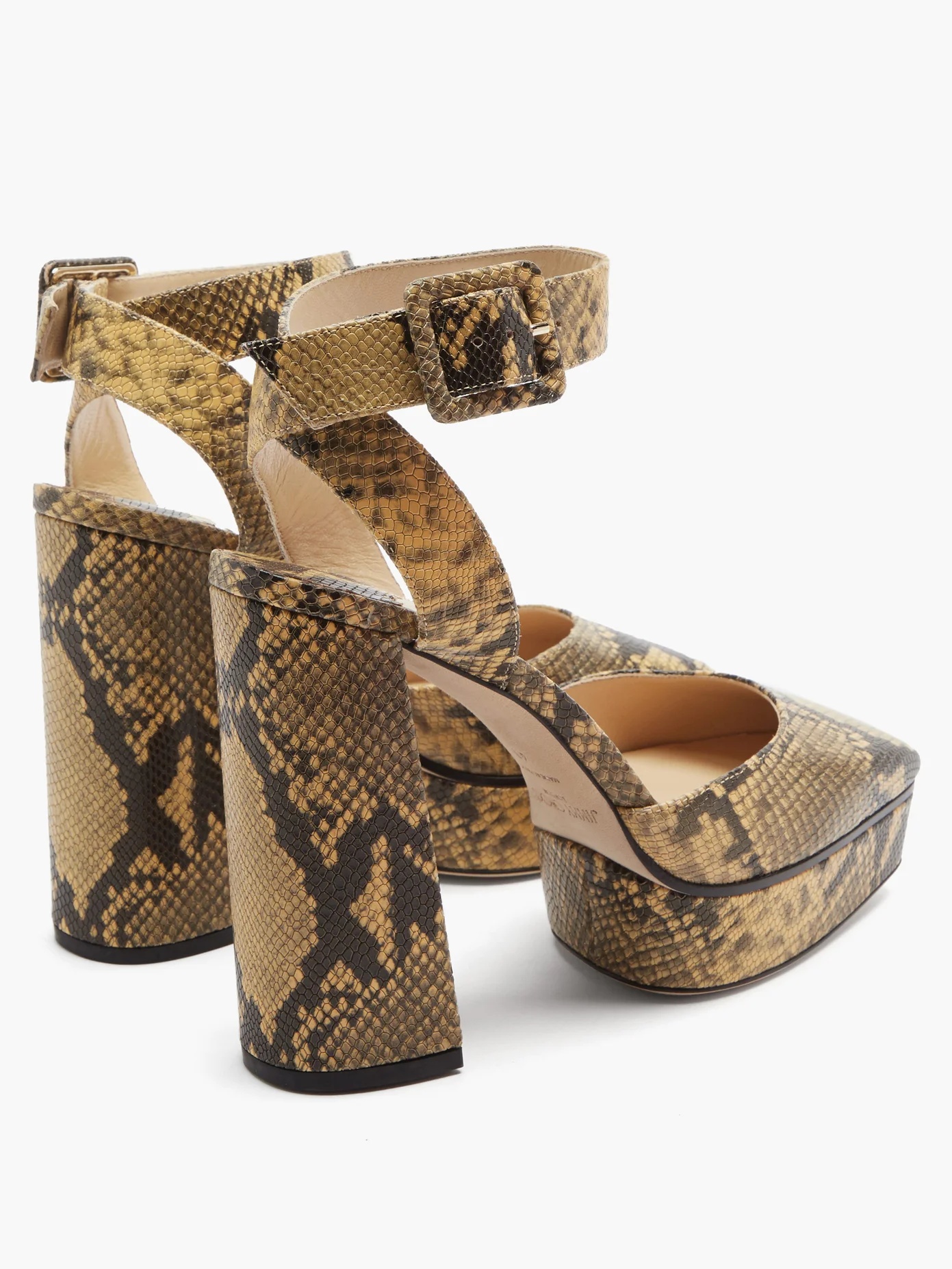 Jinn 125 python-effect leather platform sandals - 4