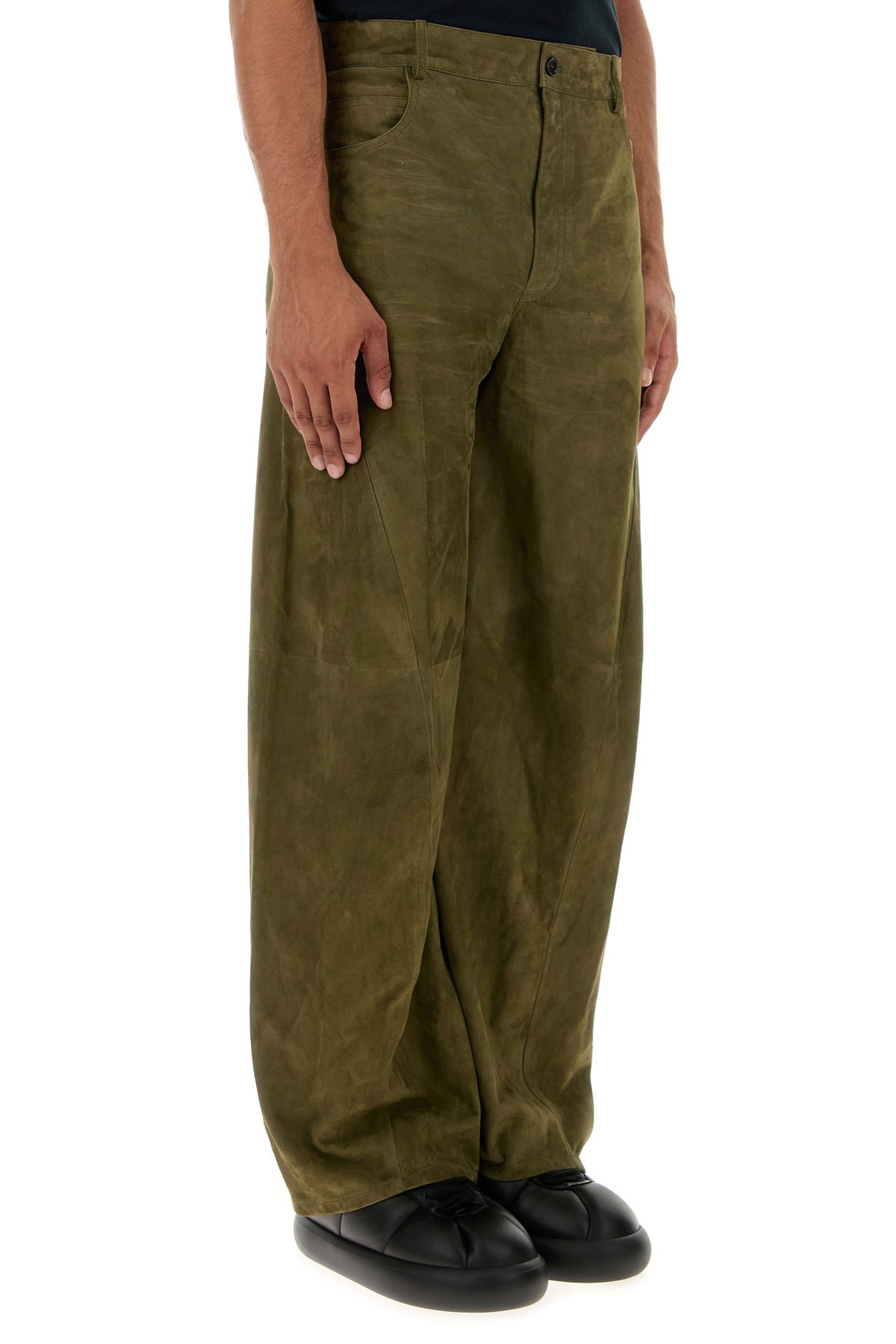 Olive green suede pant - 3