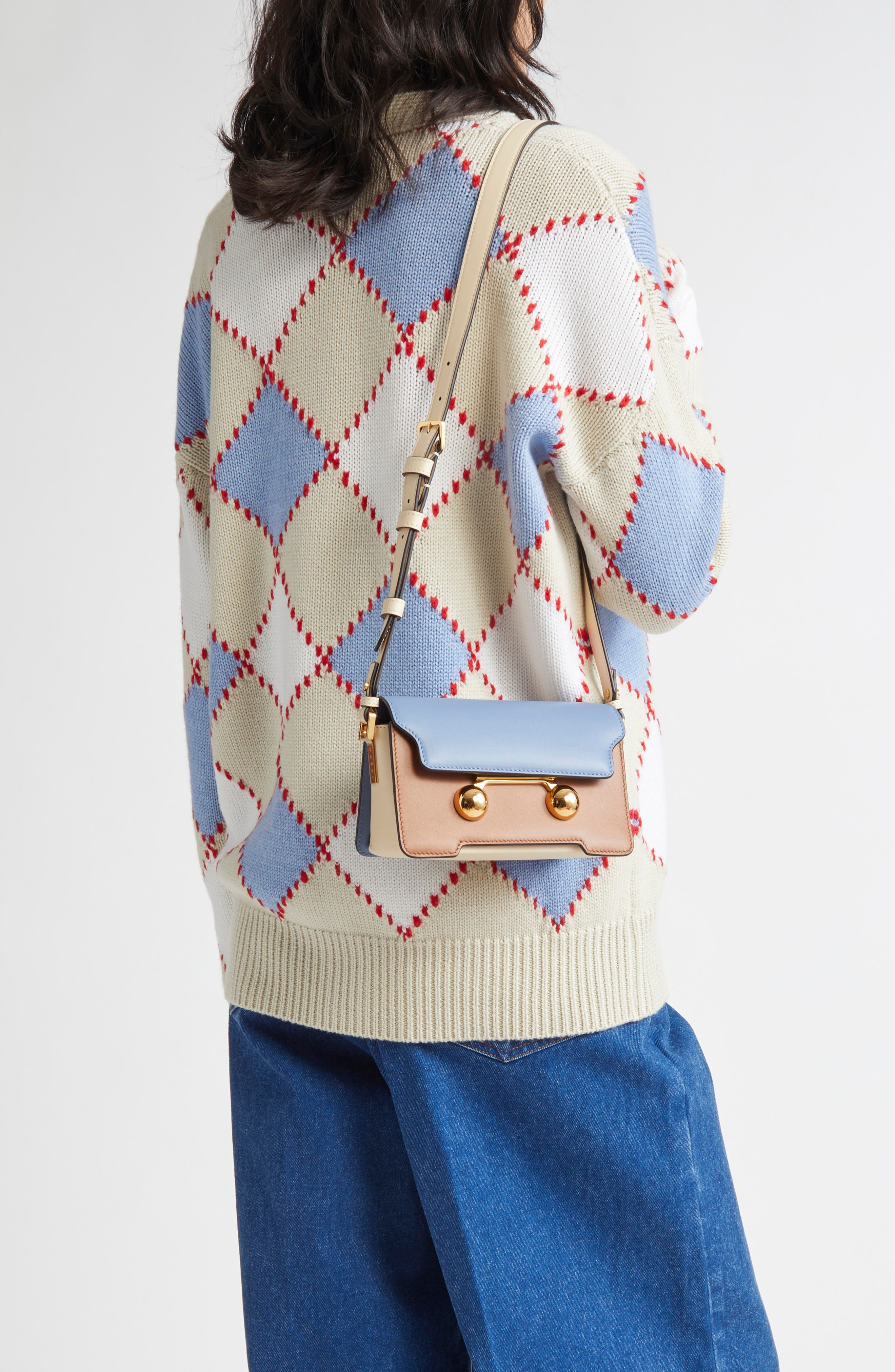 Marni Mini Trunkaroo Colorblock Leather Shoulder Bag in Opal/cinnamon/shell at Nordstrom - 2