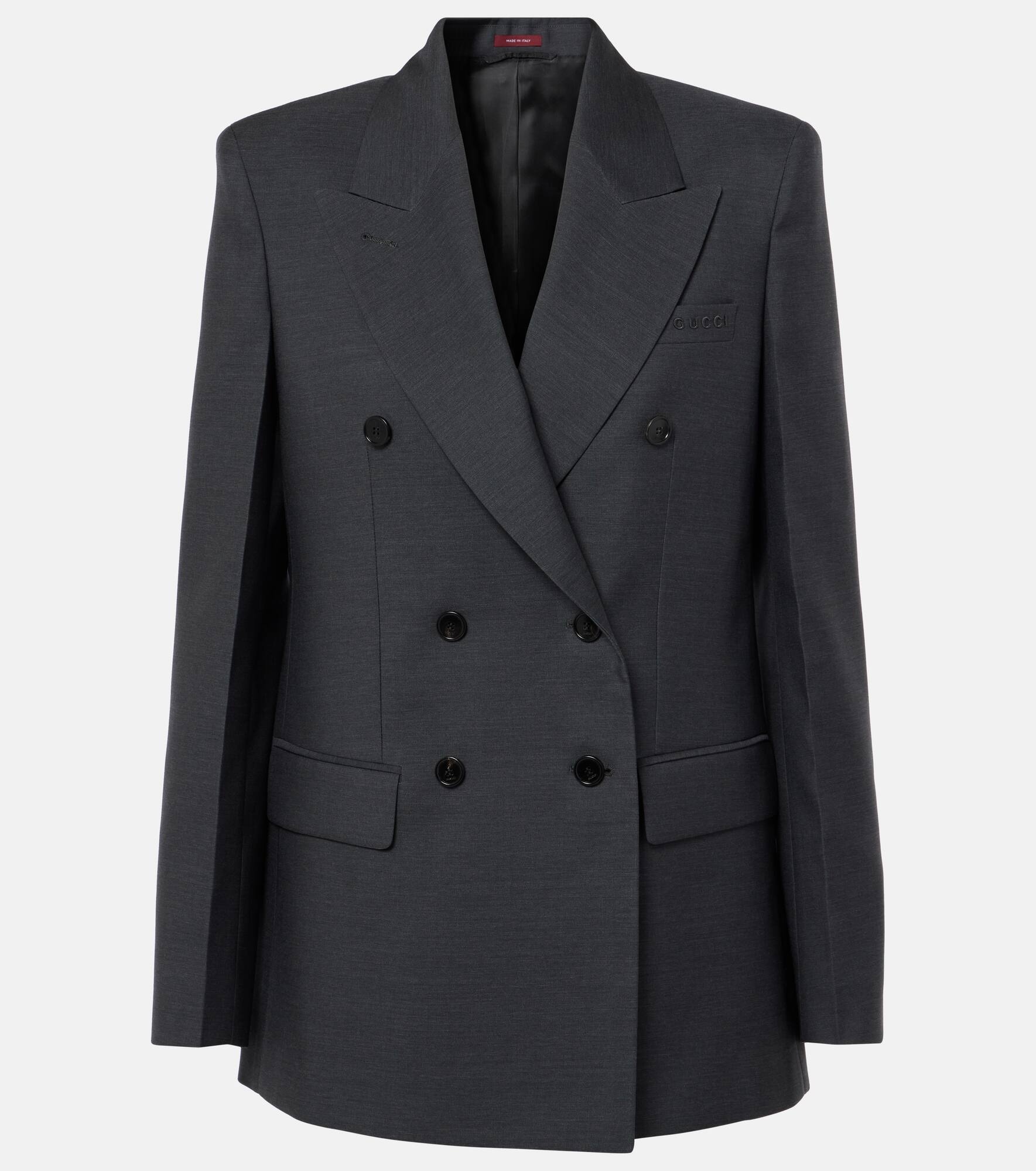 Double-breasted wool blazer - 1