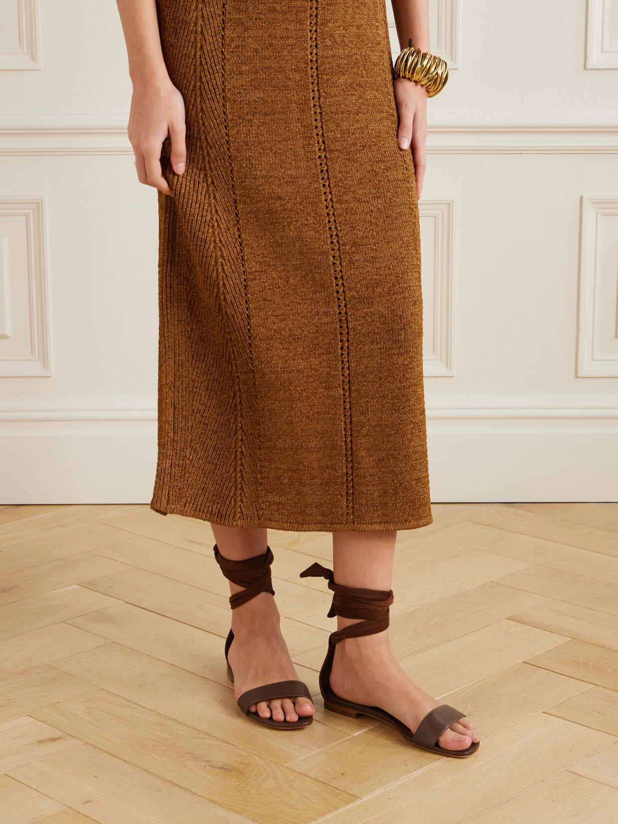 Chastanaflat Lace-up Suede And Leather Sandals - 2