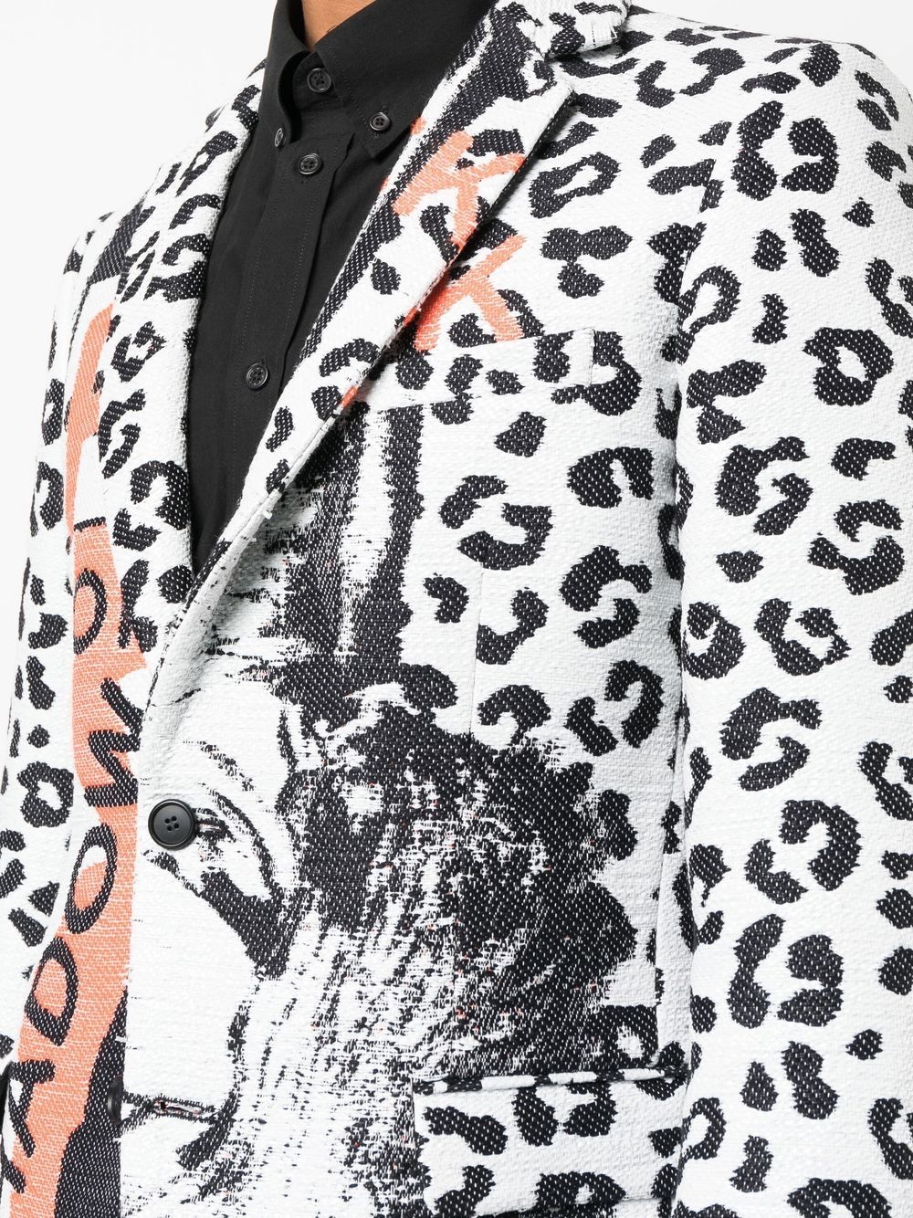 leopard-print single-breasted blazer - 5