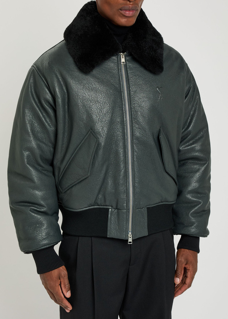 AMI Paris Ami Paris Padded Leather Jacket outlook