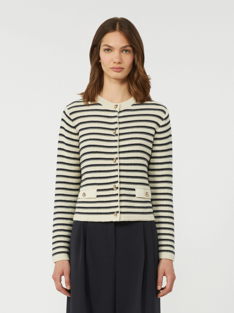 VODKA Cropped cotton cardigan - NAVY 3