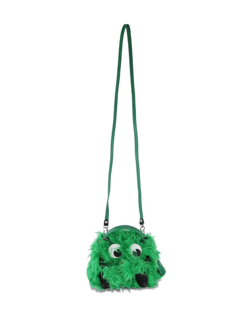 Monster furry eye-detail messenger bag - 4
