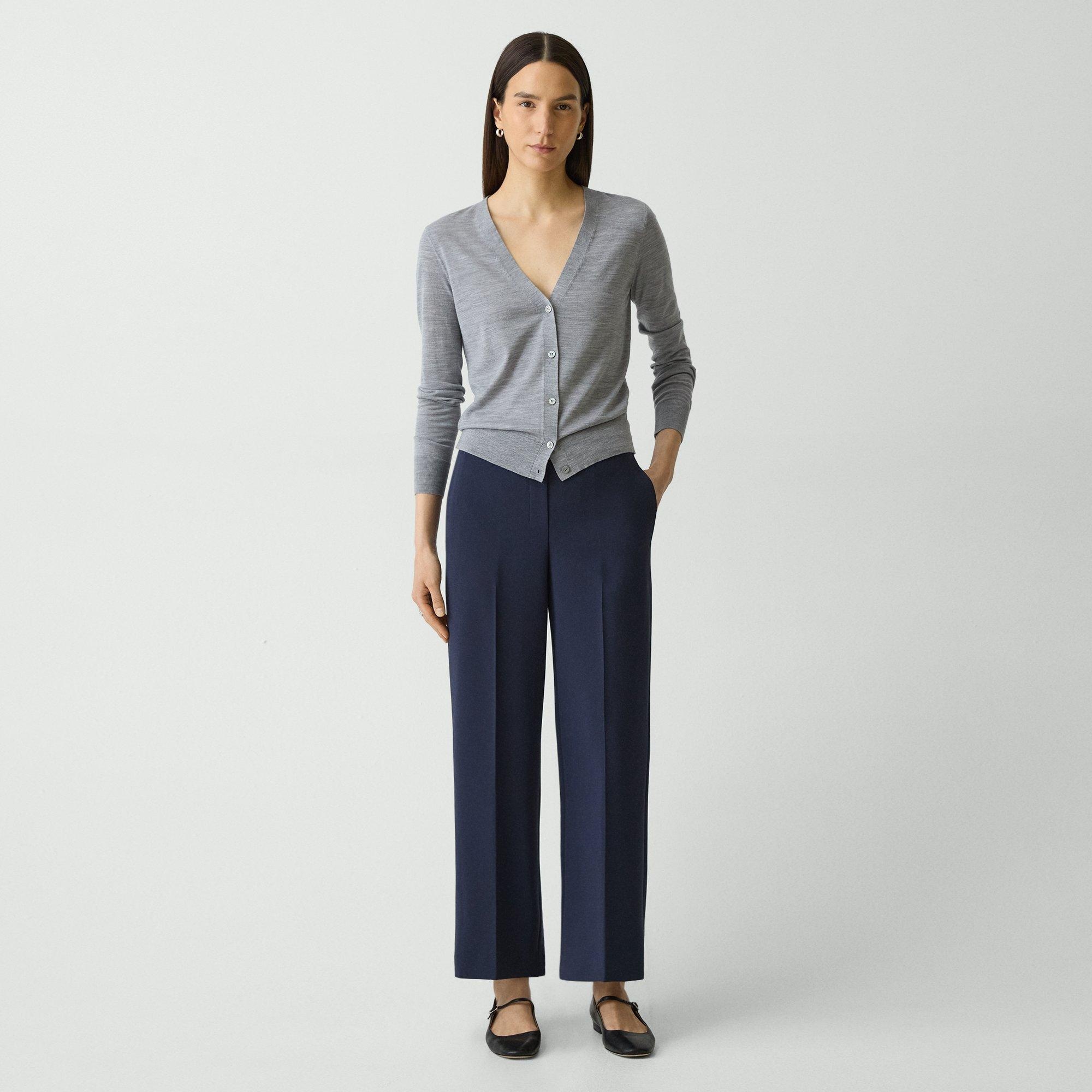 Wide-Leg Pull-On Pant in Admiral Crepe - 2