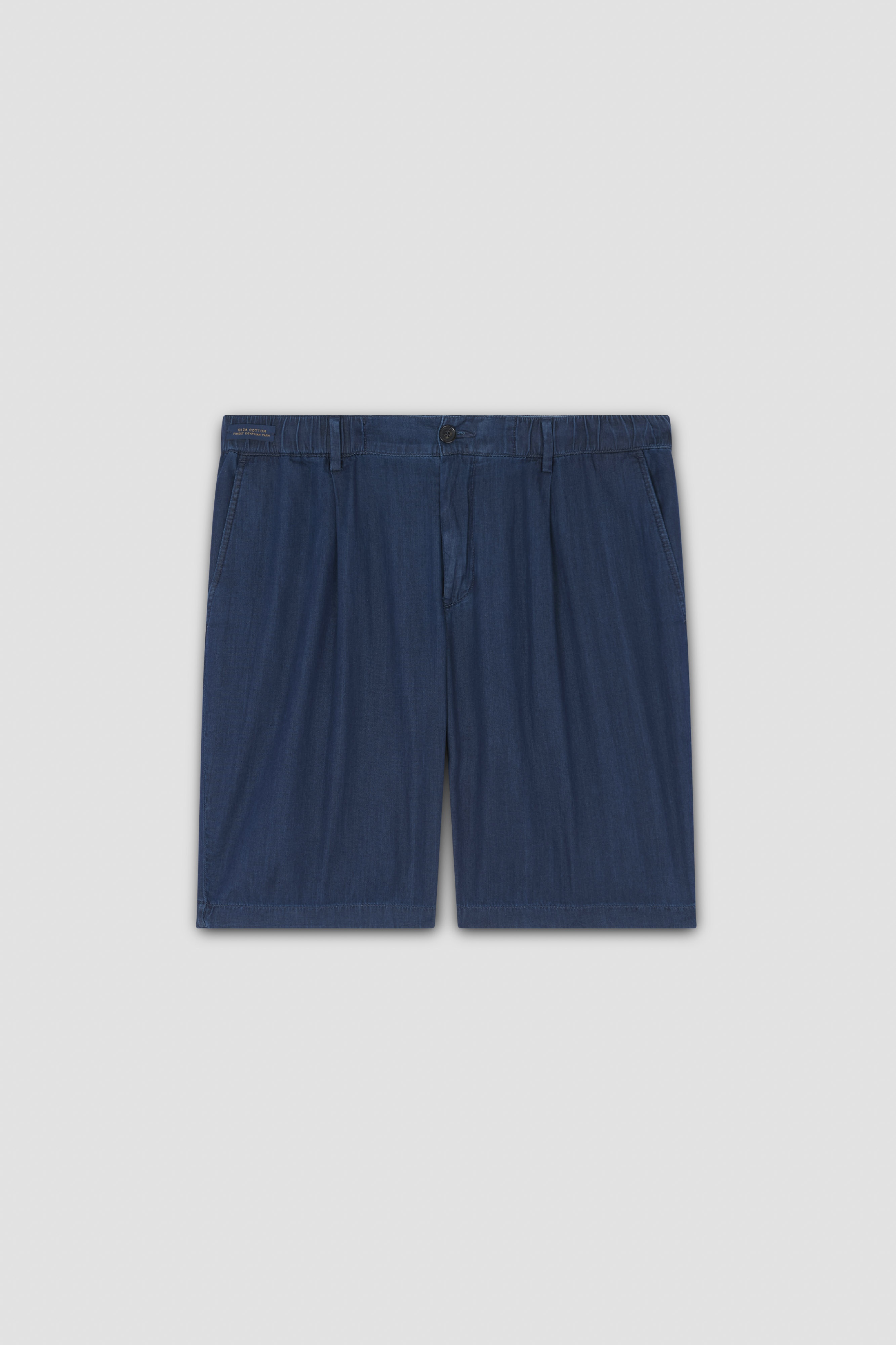 BERMUDA SHORTS IN GIZA COTTON LIGHT DENIM - 1