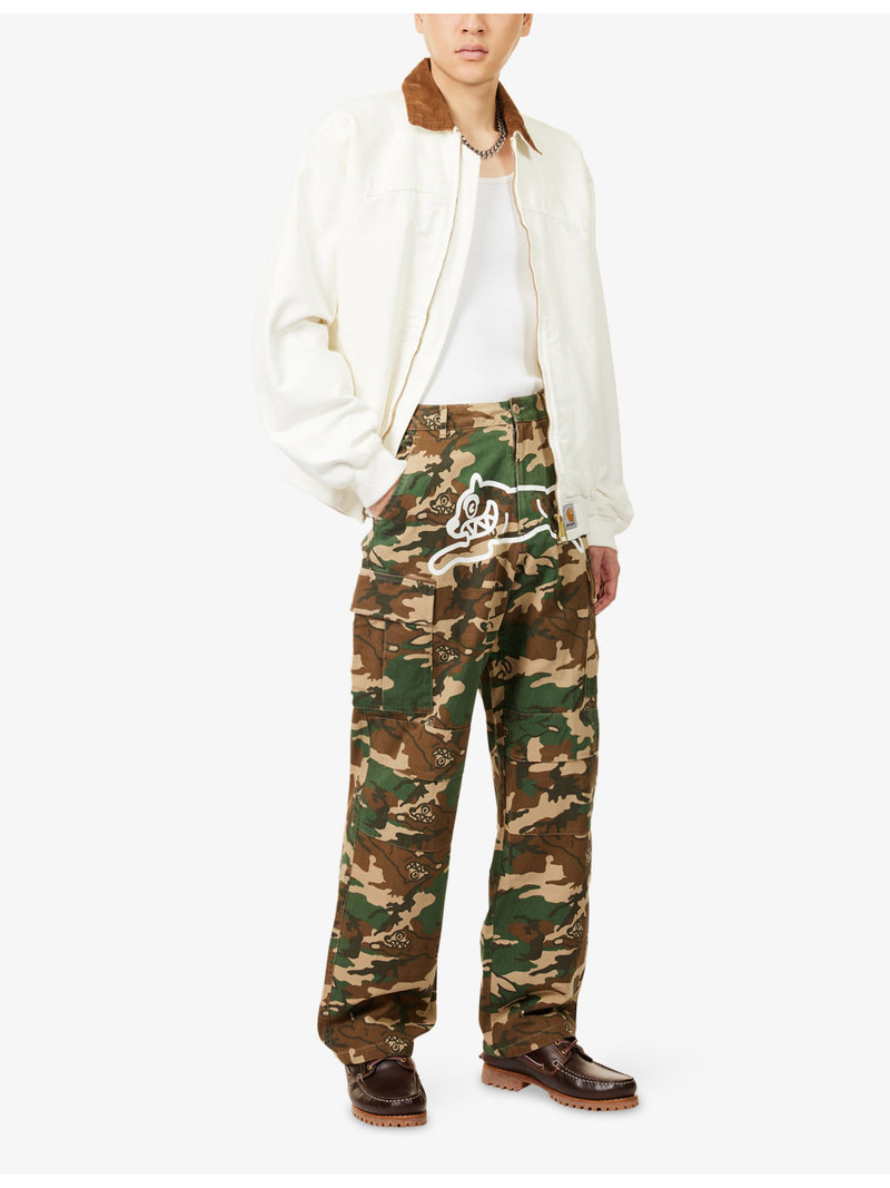 ICECREAM Running Dog Camo Denim Cargo Trousers outlook