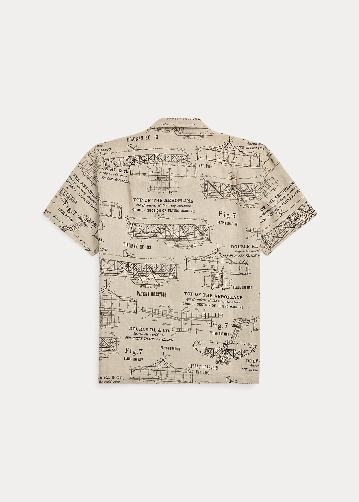 Airplane-Print Linen Camp Shirt - 2
