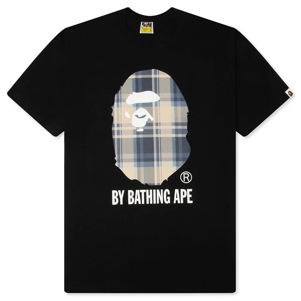 BAPE CHECK BY BATHING APE TEE - BLACK/BLUE - 1