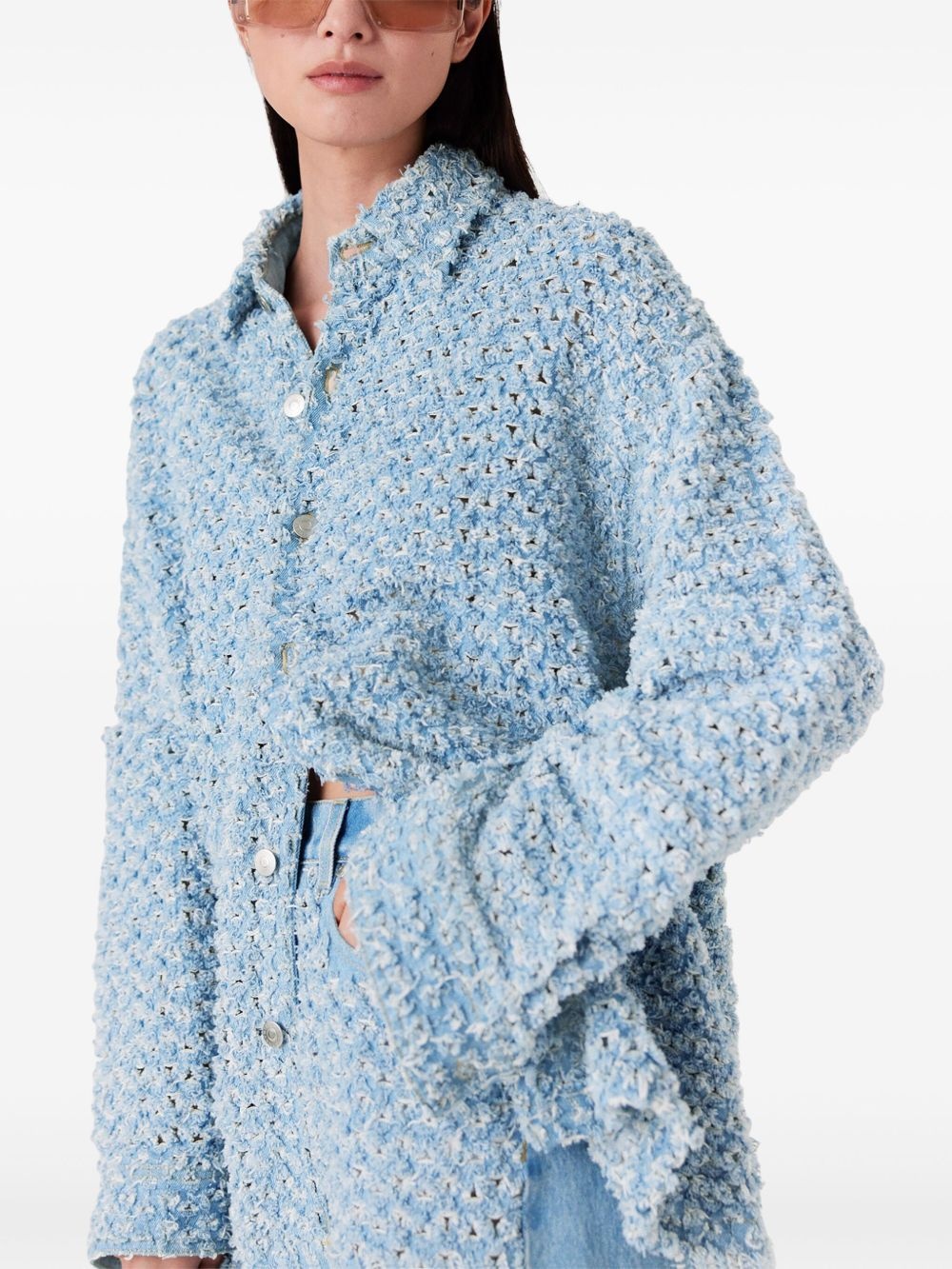 bouclé denim shirt - 3