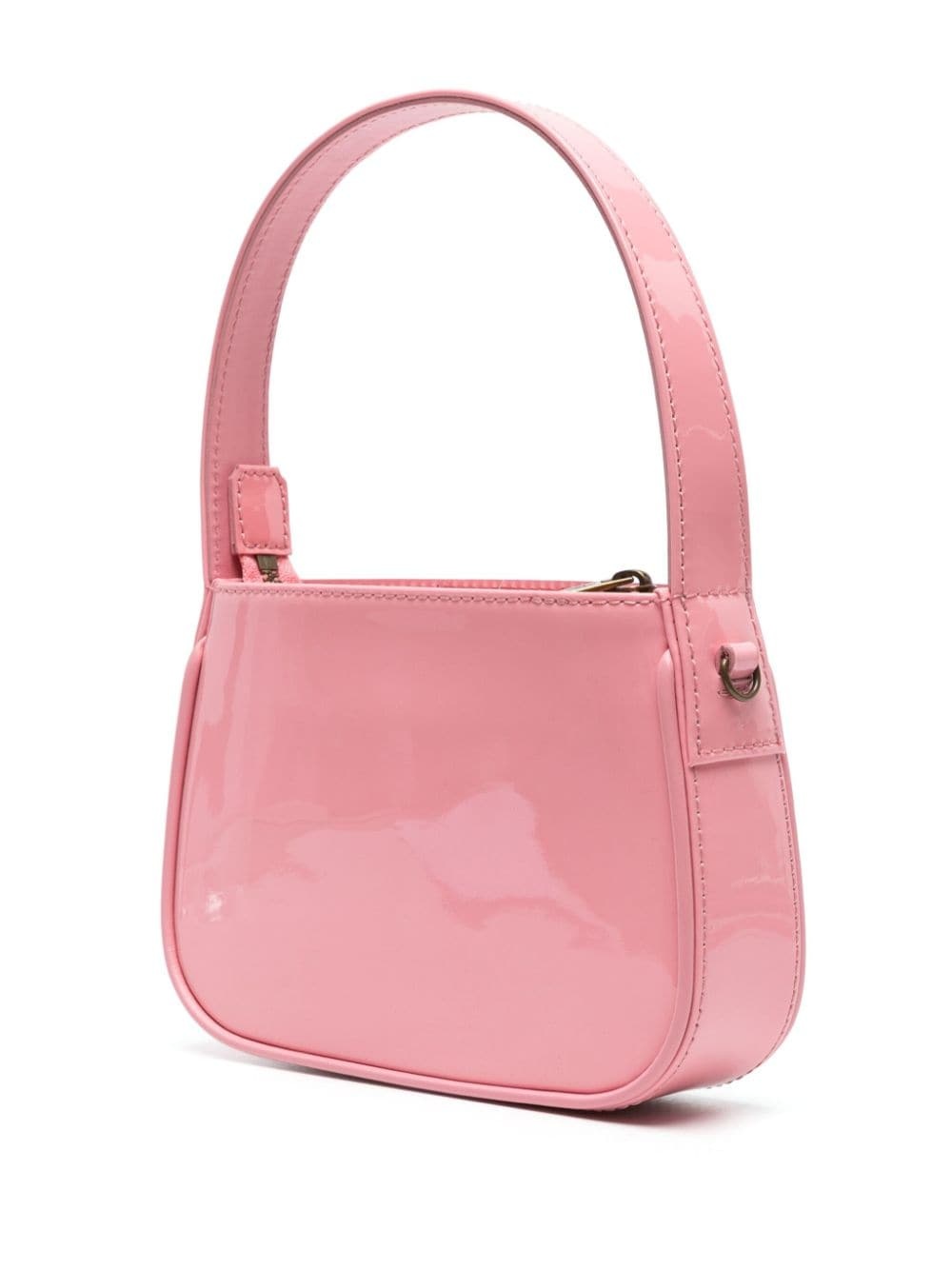 rhinestoned leather shoulder bag - 3