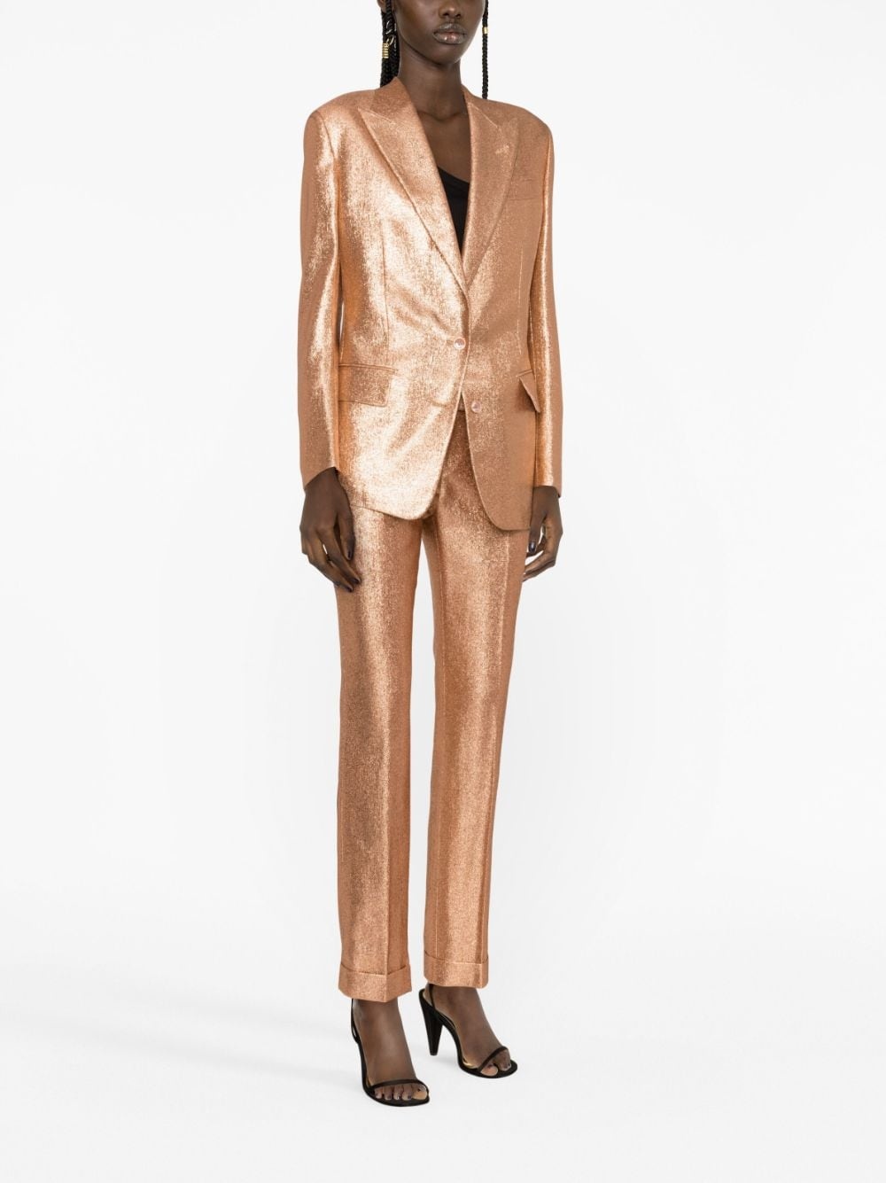iridescent-sable single-breasted blazer - 4