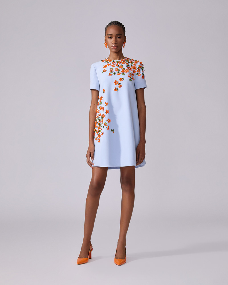 CAROLINA HERRERA Floral-Embroidered Mini Dress outlook