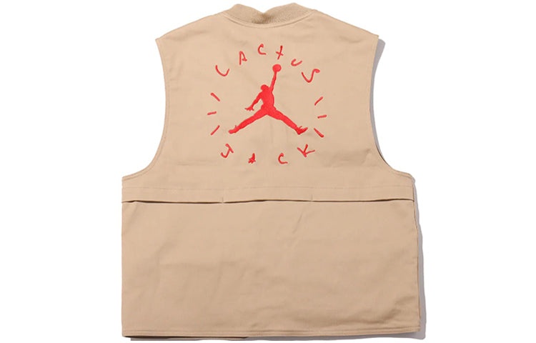 Air Jordan x Cactus Jack by Travis Scott Utility Vest 'Desert Khaki University Red' CW3169-201 - 3