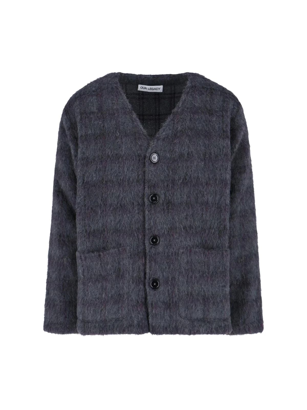 'PLUM CHECK' CARDIGAN - 1