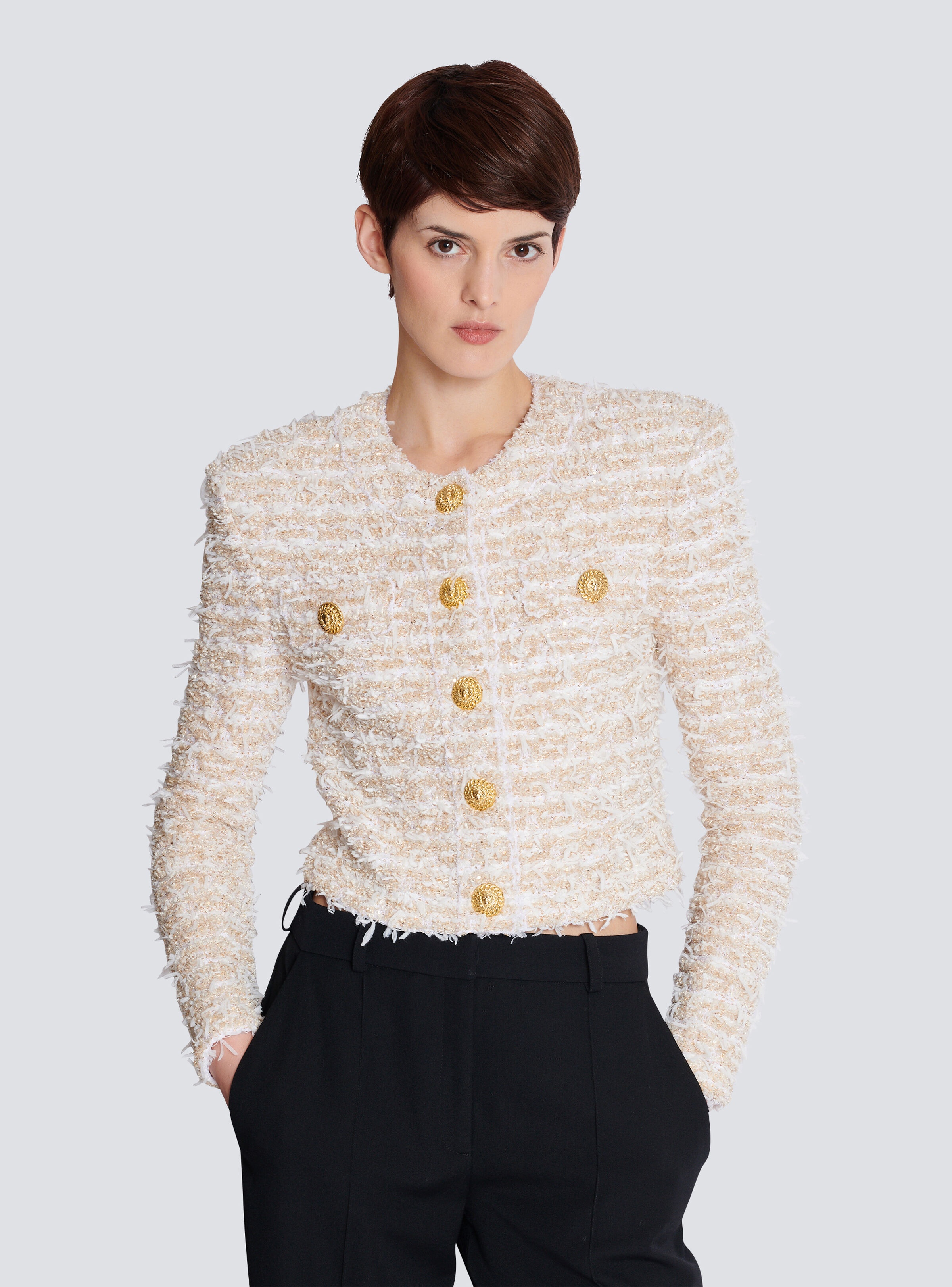 Cropped tweed jacket - 6