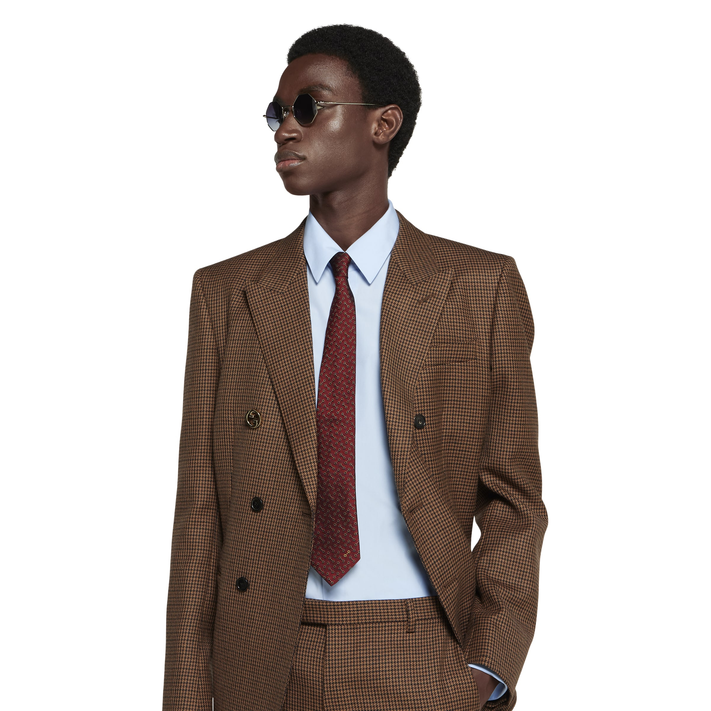 Horsebit silk jacquard tie - 3