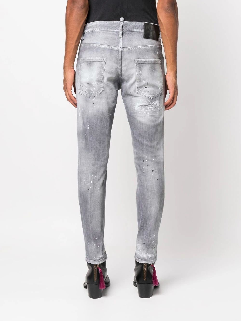 acid-wash straight-leg jeans - 4