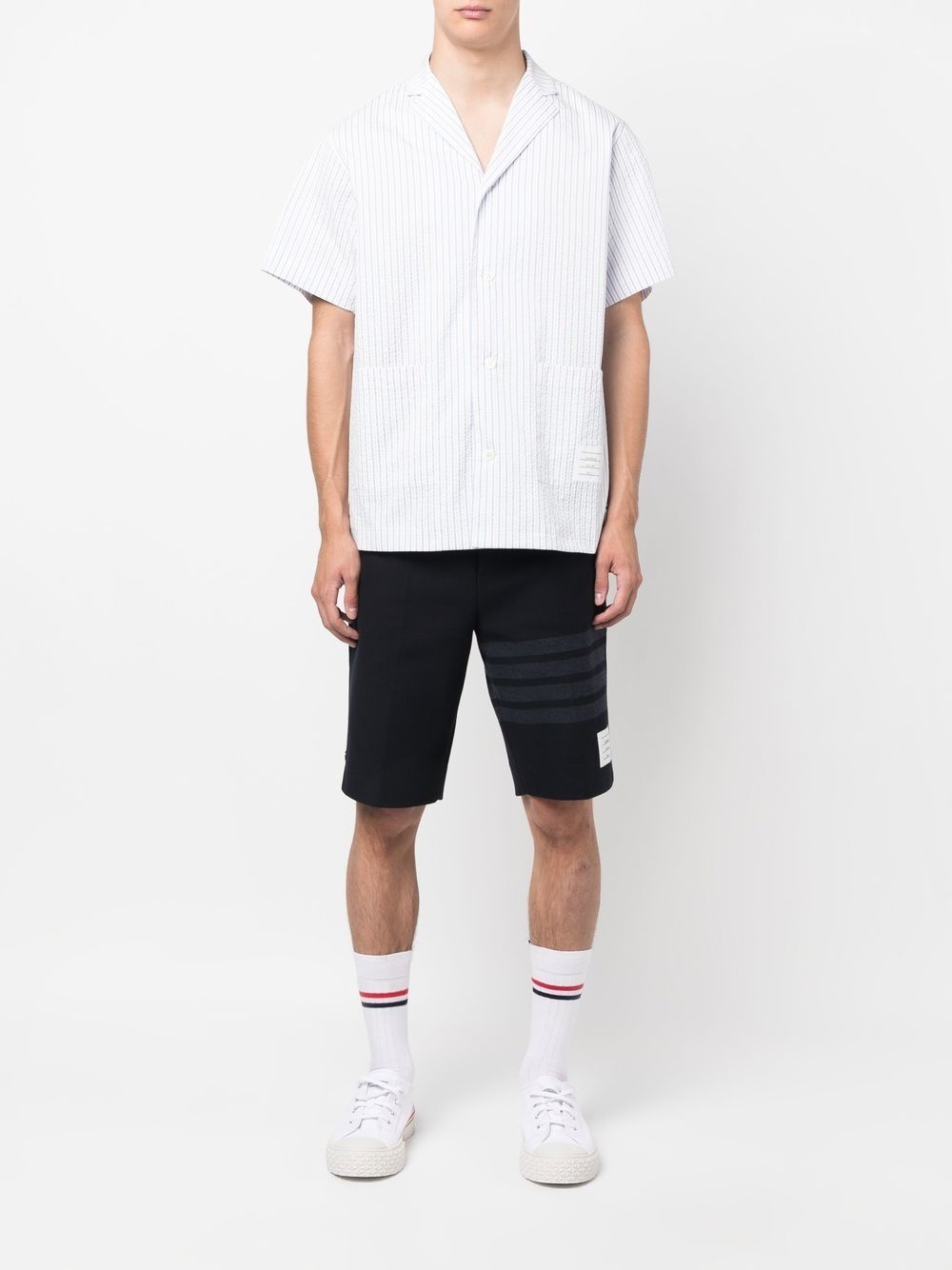 striped short-sleeved shirt - 2