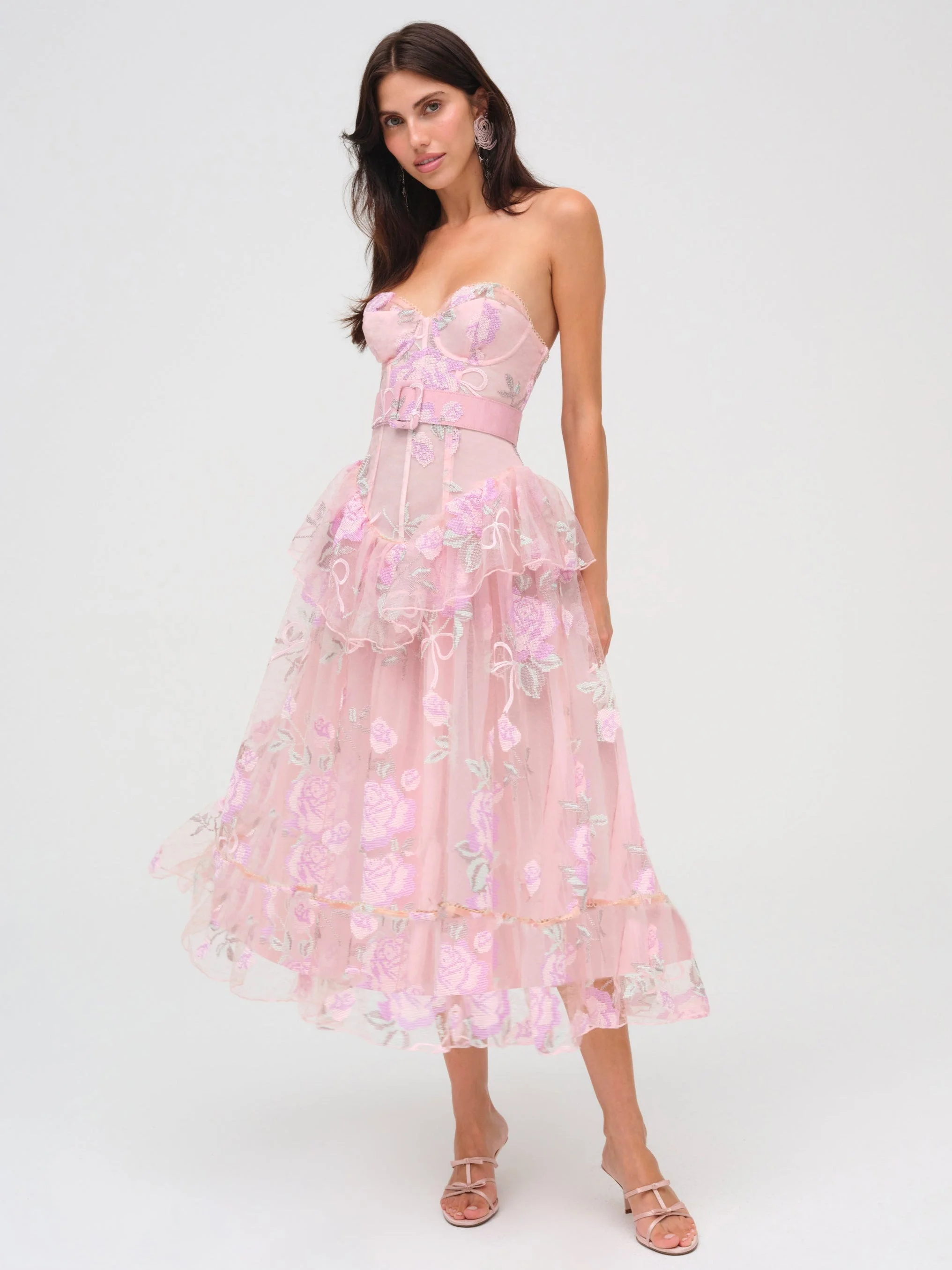 Emmeline Embroidery Midi Dress - 1