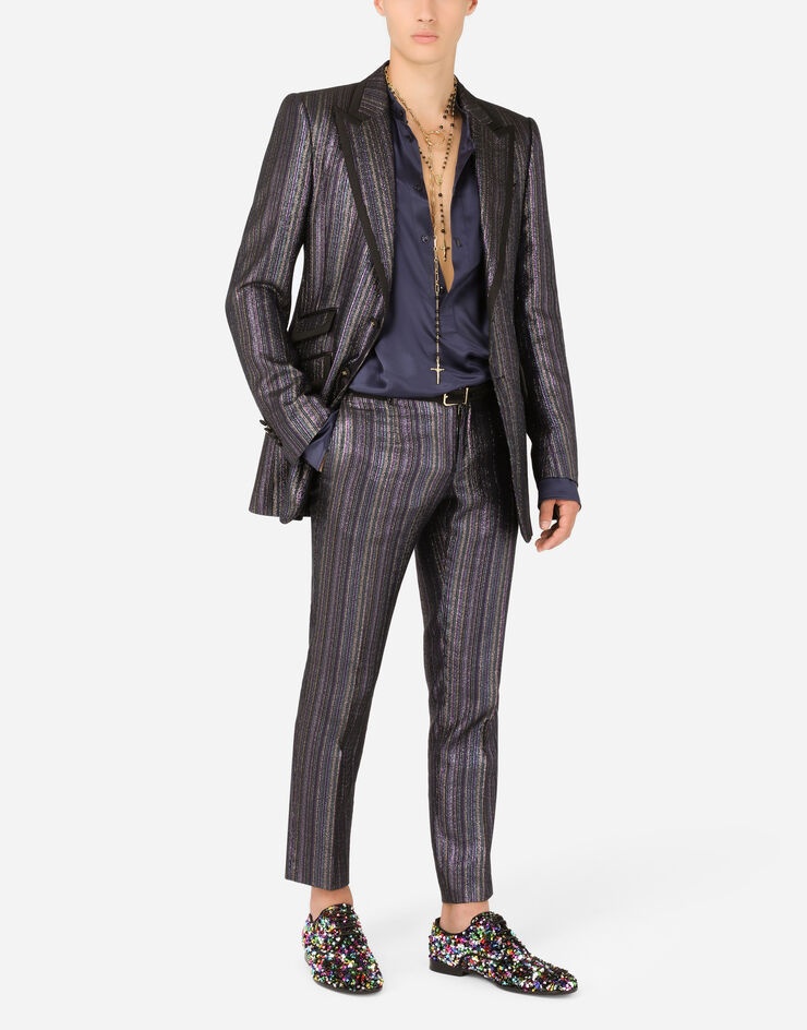 Striped lurex jacquard Beat-fit jacket - 6