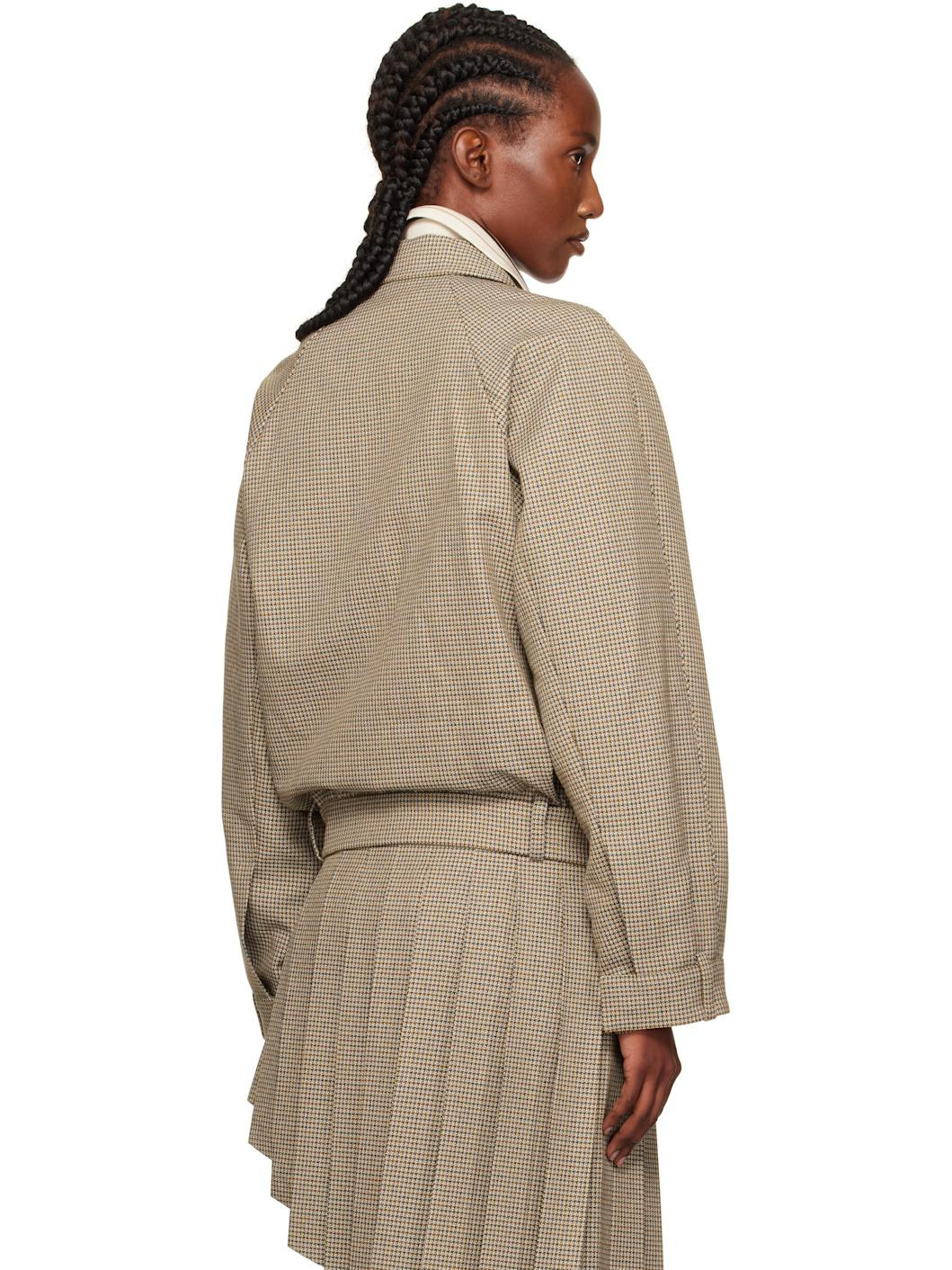 Beige Checked Jacket - 3