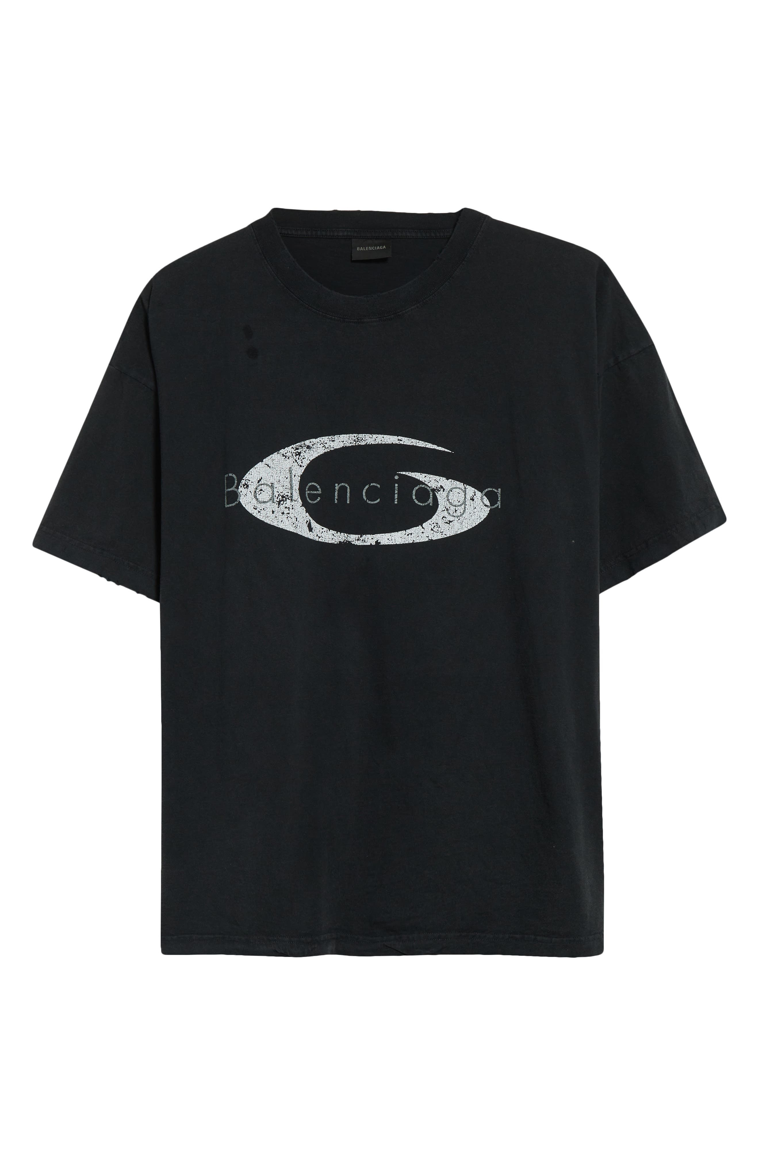 Balenciaga Loop Sports Icon Distressed Boxy Logo Graphic T-Shirt in 9374 Faded Washed Black at Nords - 5