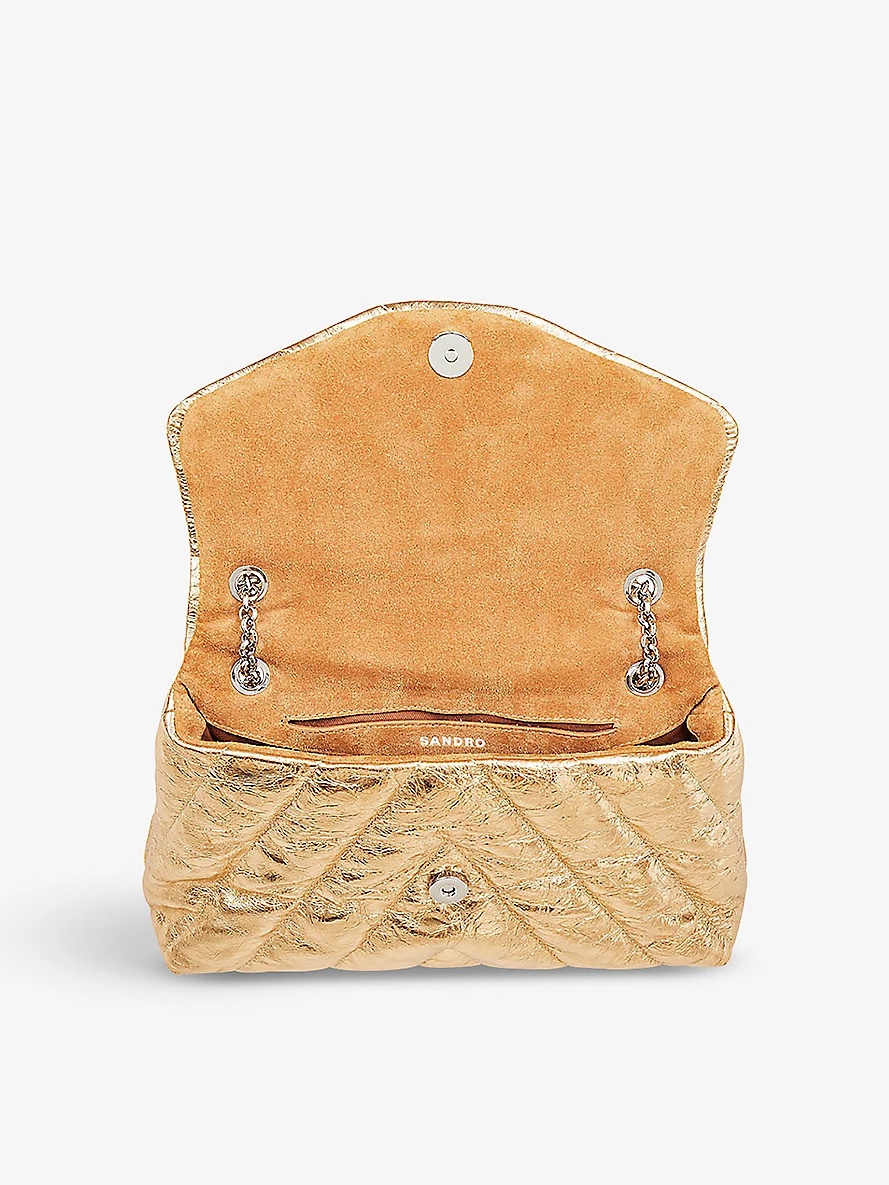 Branded-hardware quilted leather shoulder bag - 4