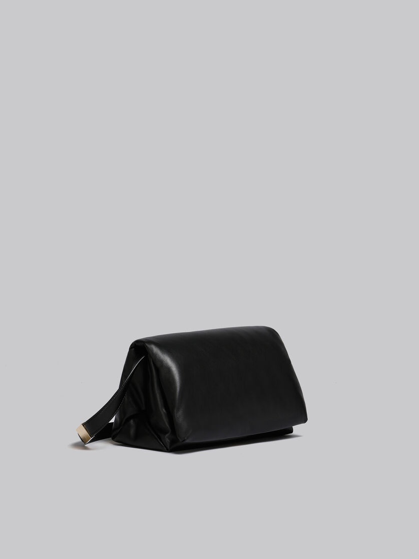 BLACK LEATHER PRISMA SHOULDER BAG - 5