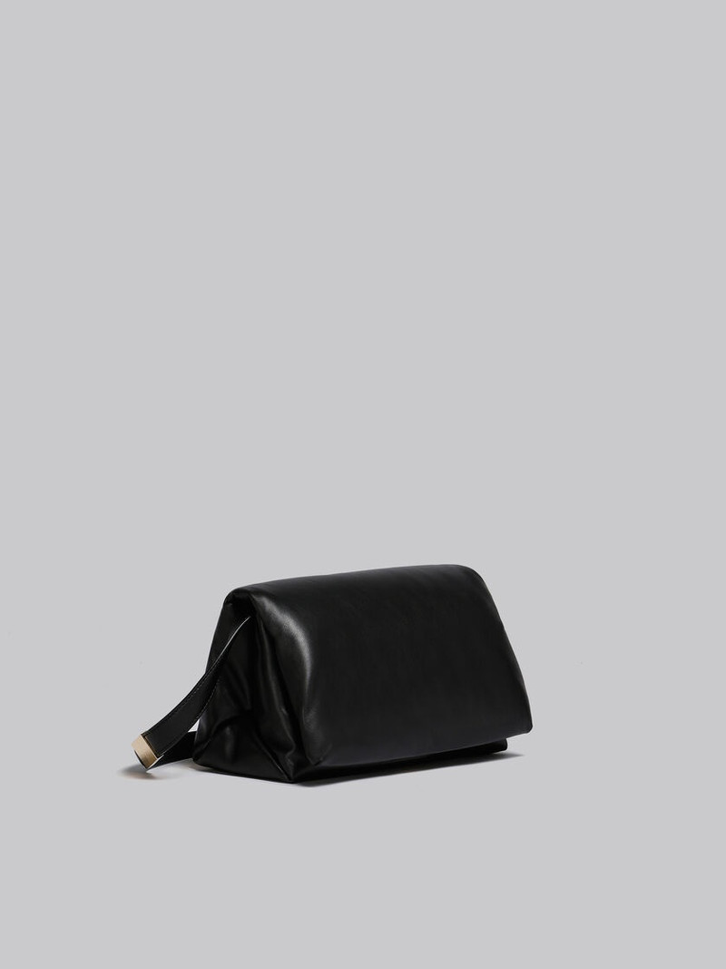 BLACK LEATHER PRISMA SHOULDER BAG 5