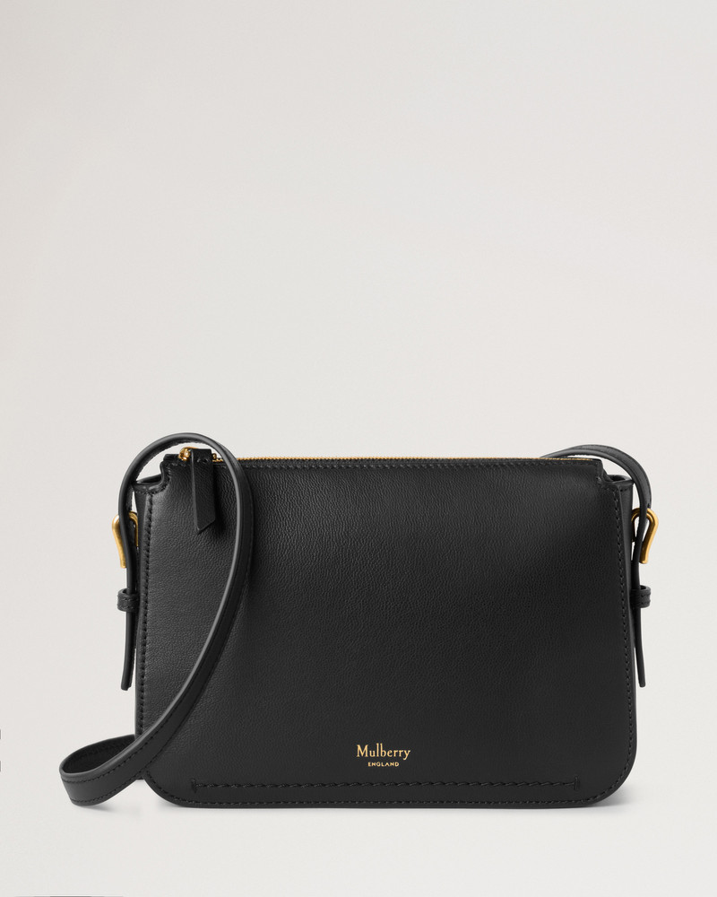 Clovelly Pouch Black Micro Classic Grain 1