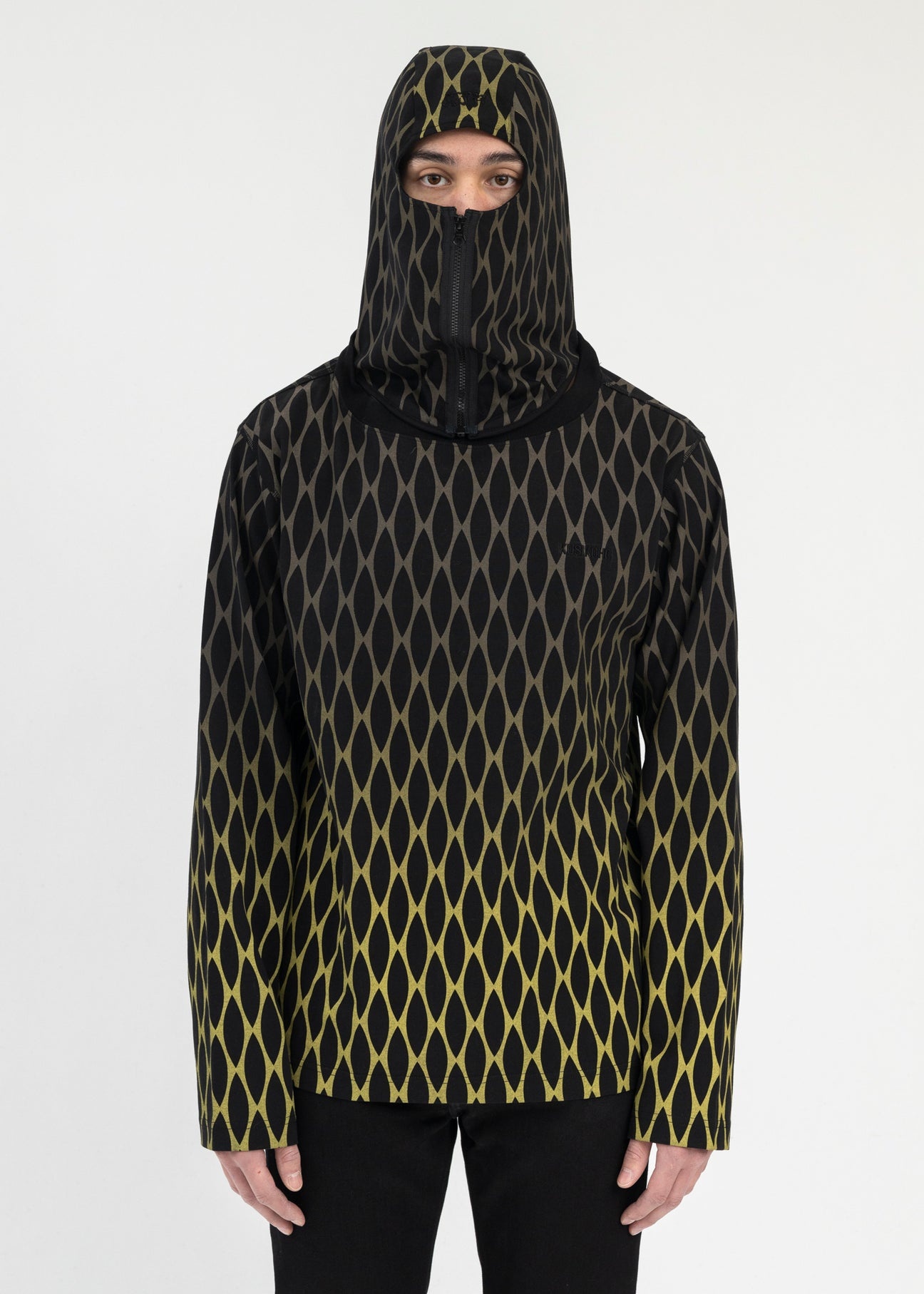 BLACK CHAIN PRINT MASK LS T-SHIRT - 1