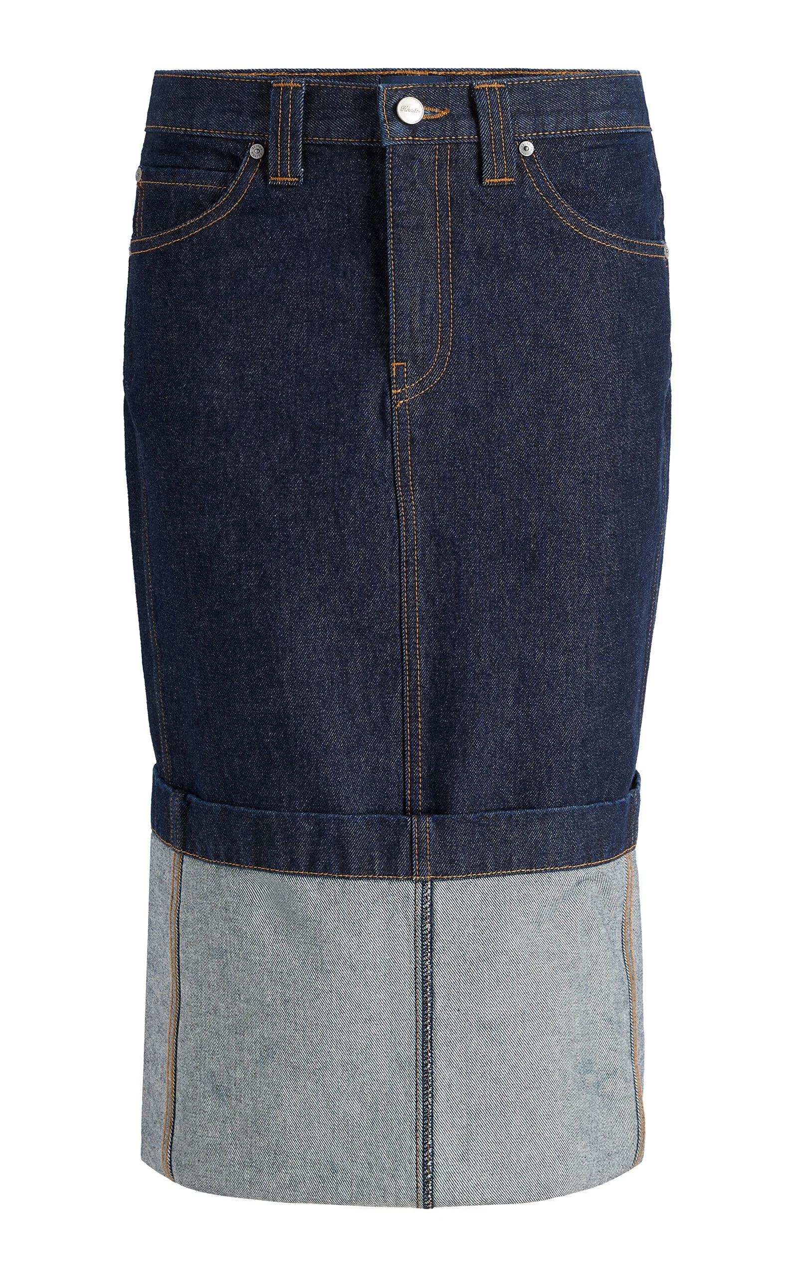 Kilian Cuffed Denim Midi Skirt dark wash - 1