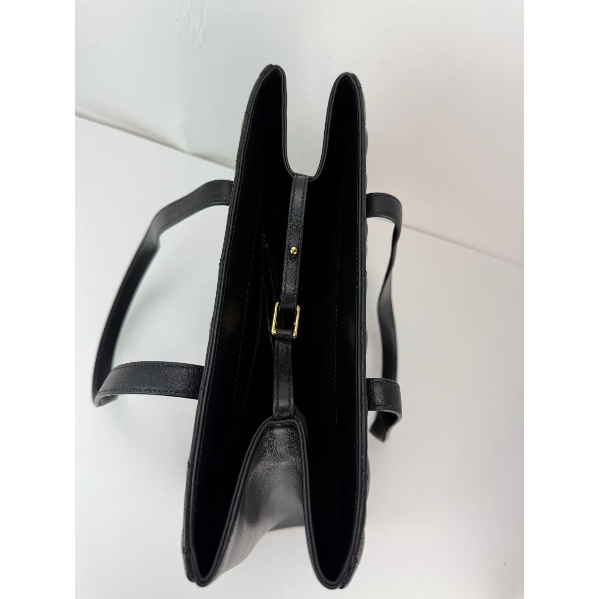 Versace Gianni - Versace Gianni Nappa Quilted Medusa Black Leather Tote Bag - 13