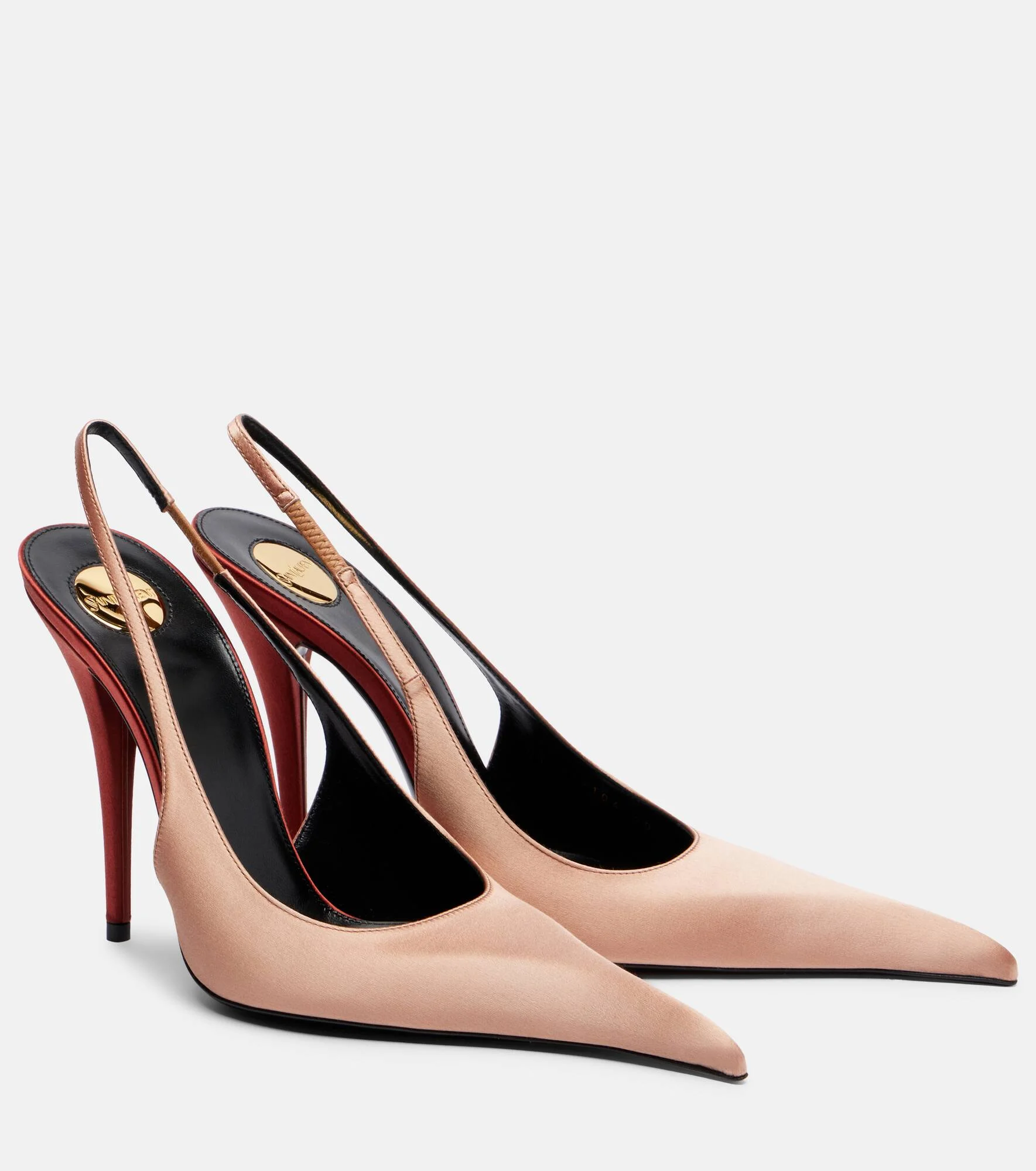 Deroche 110 crêpe satin slingback pumps - 1