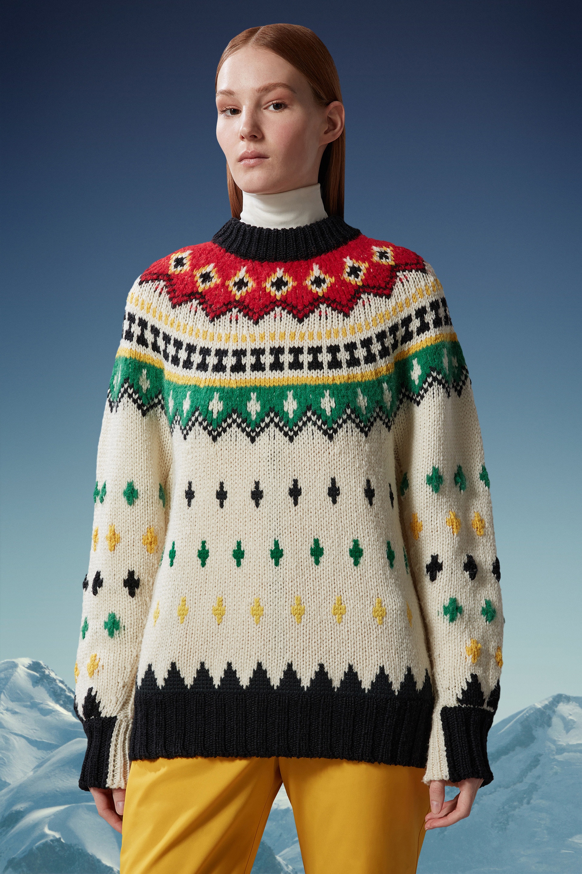 Alpaca & Wool Jacquard Sweater - 3