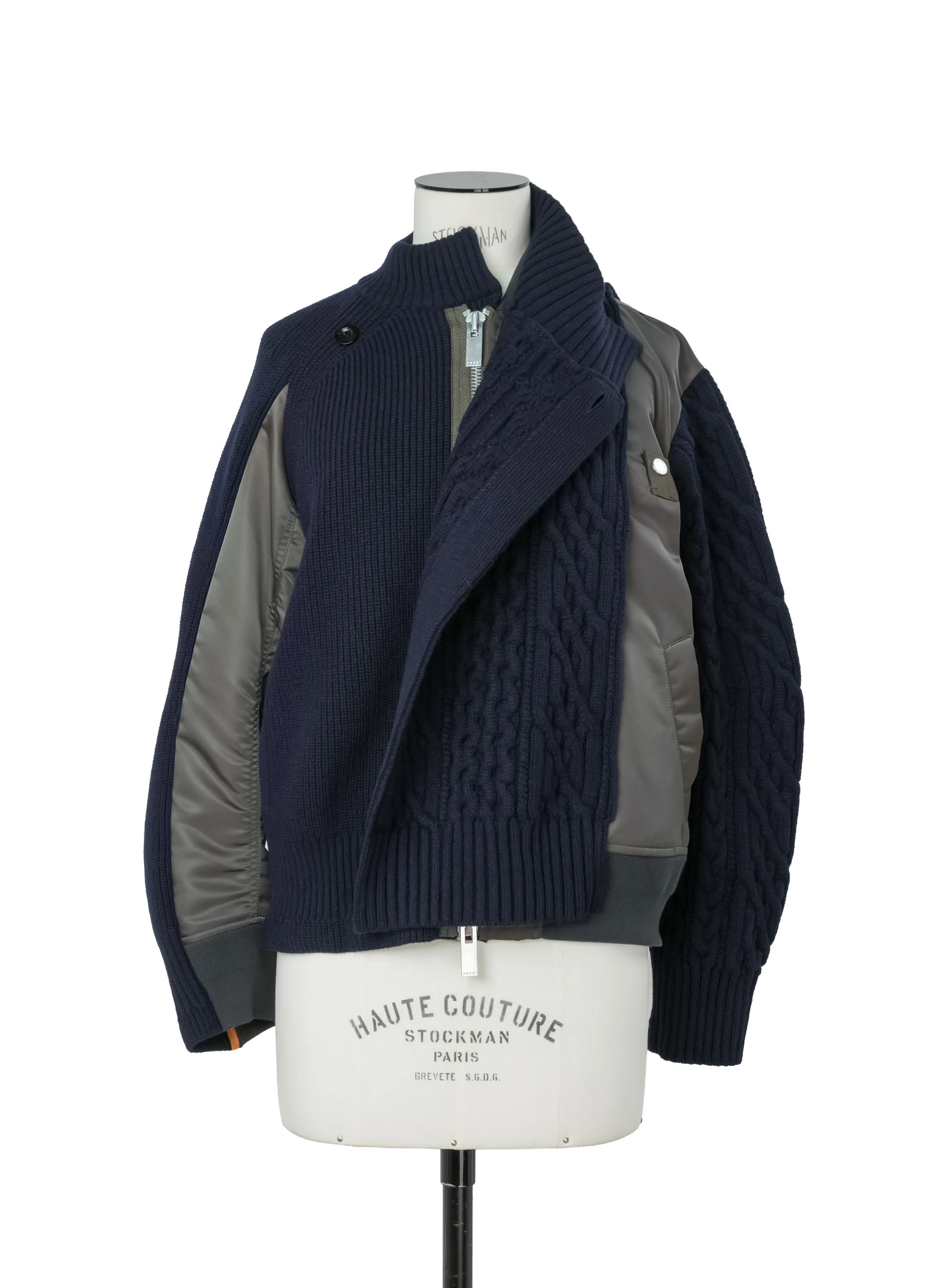 Nylon Twill x Wool Knit Blouson - 1