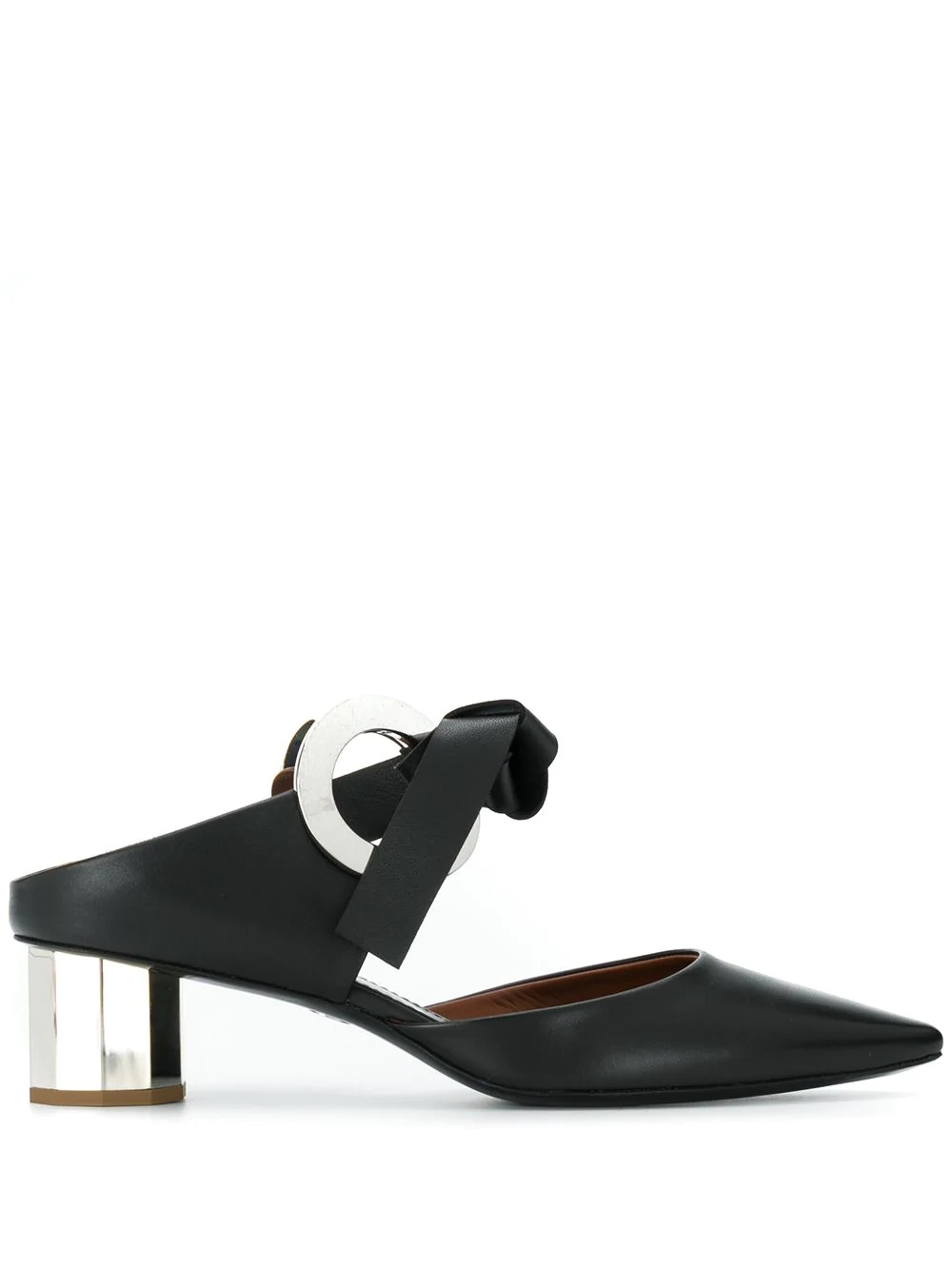 Grommet Block Heel Mules - 1