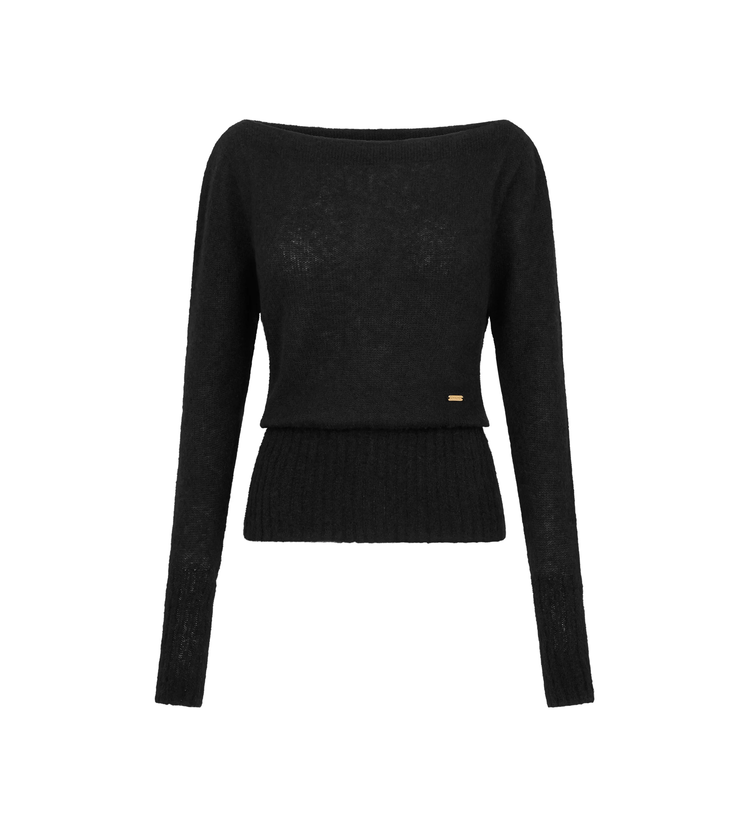 LONG SLEEVE BOAT NECK KNIT WITH TOM FORD METAL PLAQUE - 1