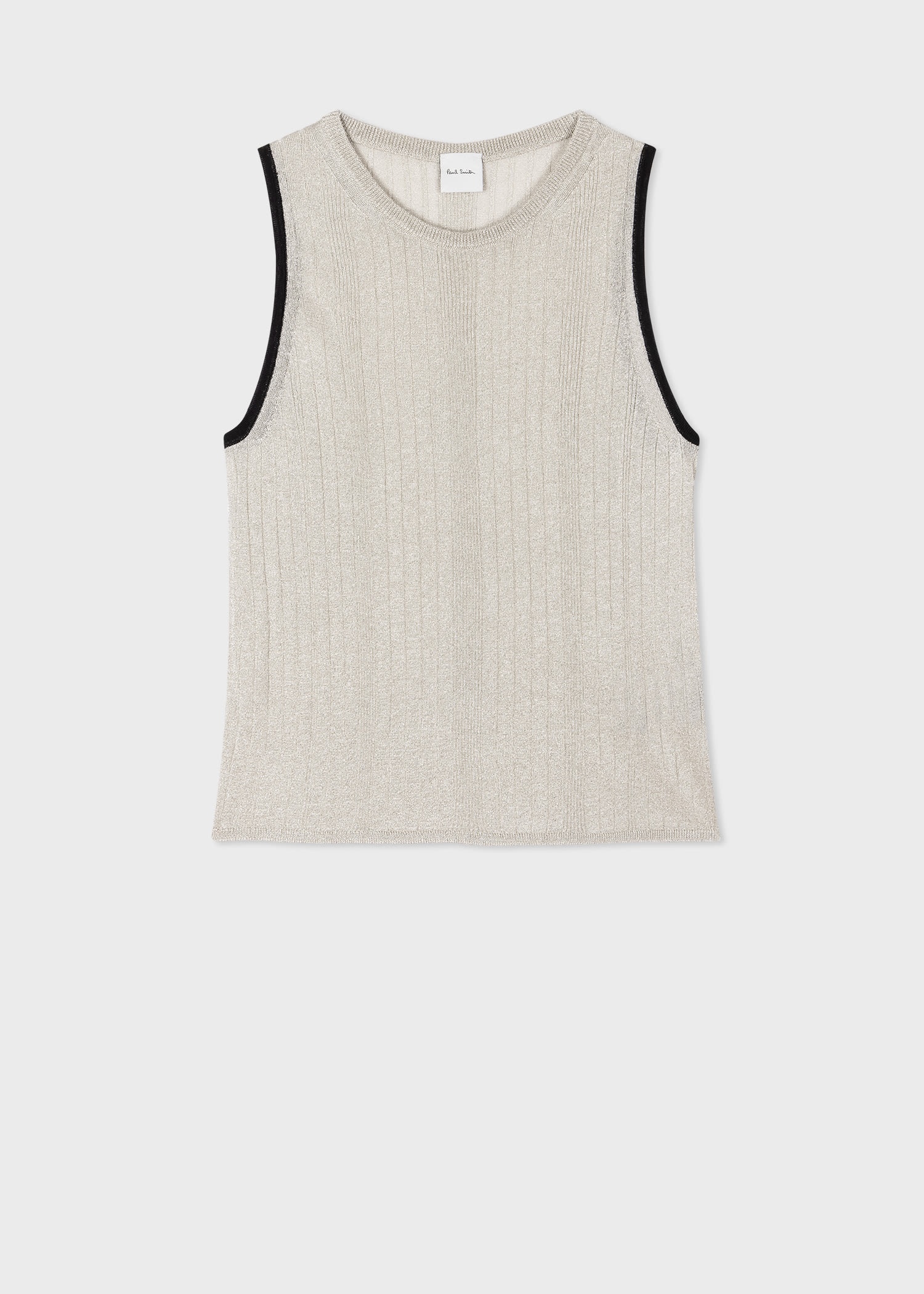 Silver Ribbed Knitted Vest - 1