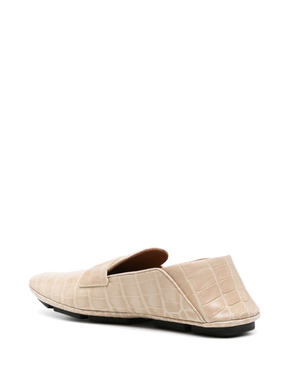 crocodile-effect leather loafers - 3