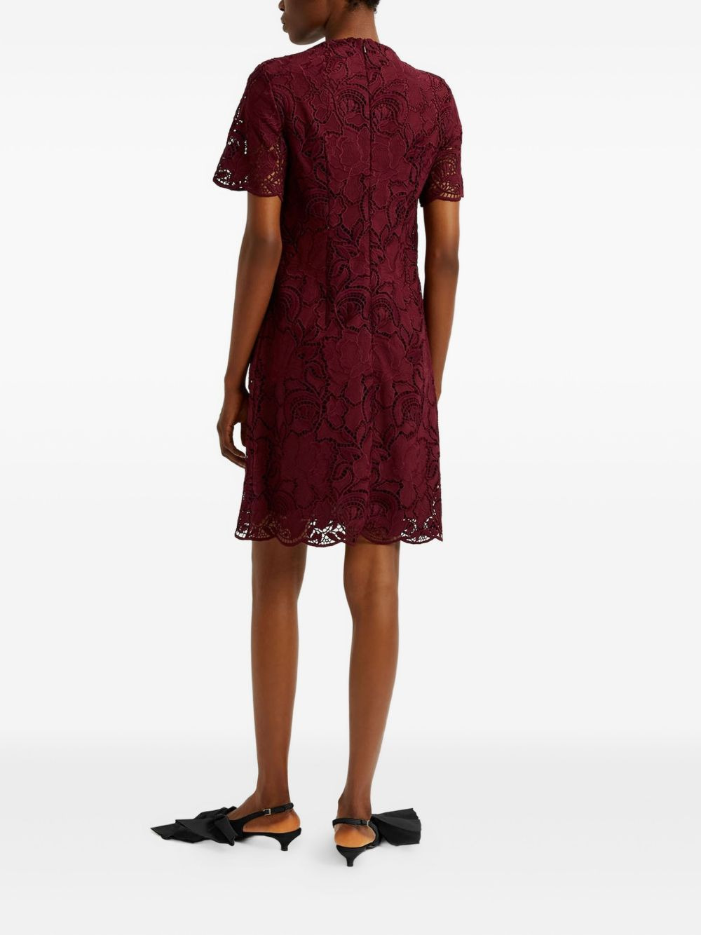 floral-lace mini dress - 3