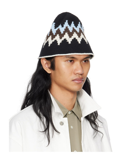 Jil Sander Black Crochet Bucket Hat outlook