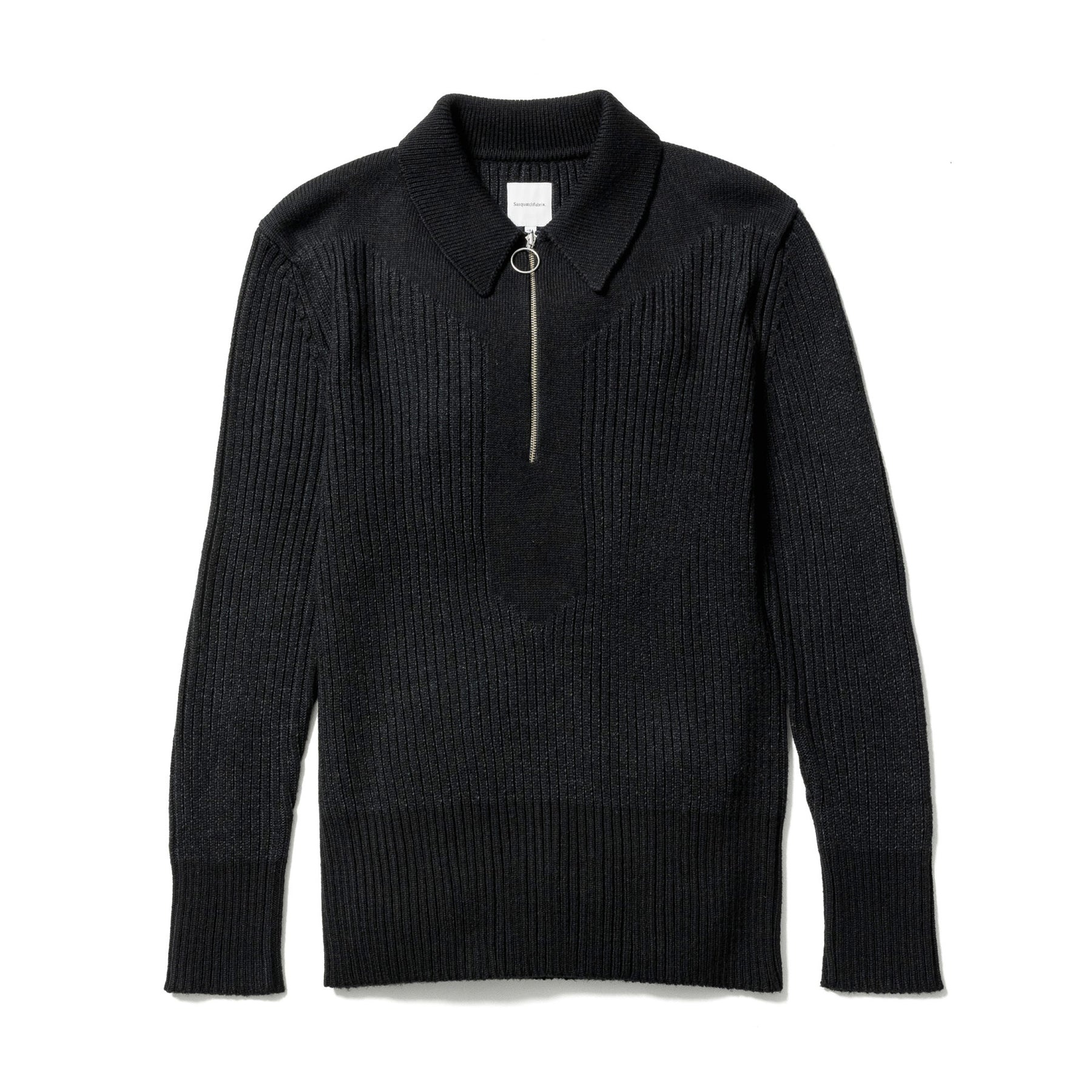 70-21 ZIP UP POLO KNIT / BLK - 1