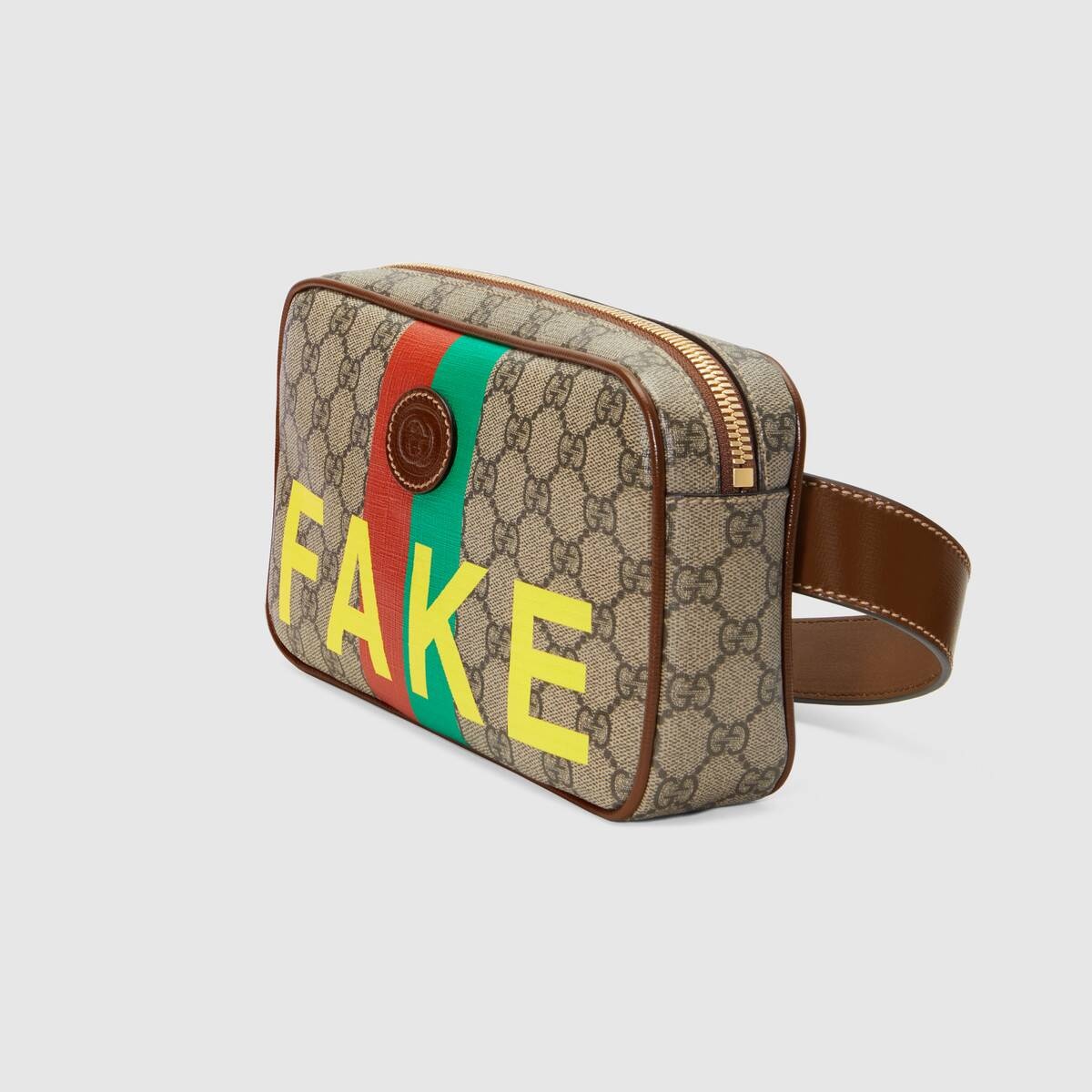 'Fake/Not' print belt bag - 2