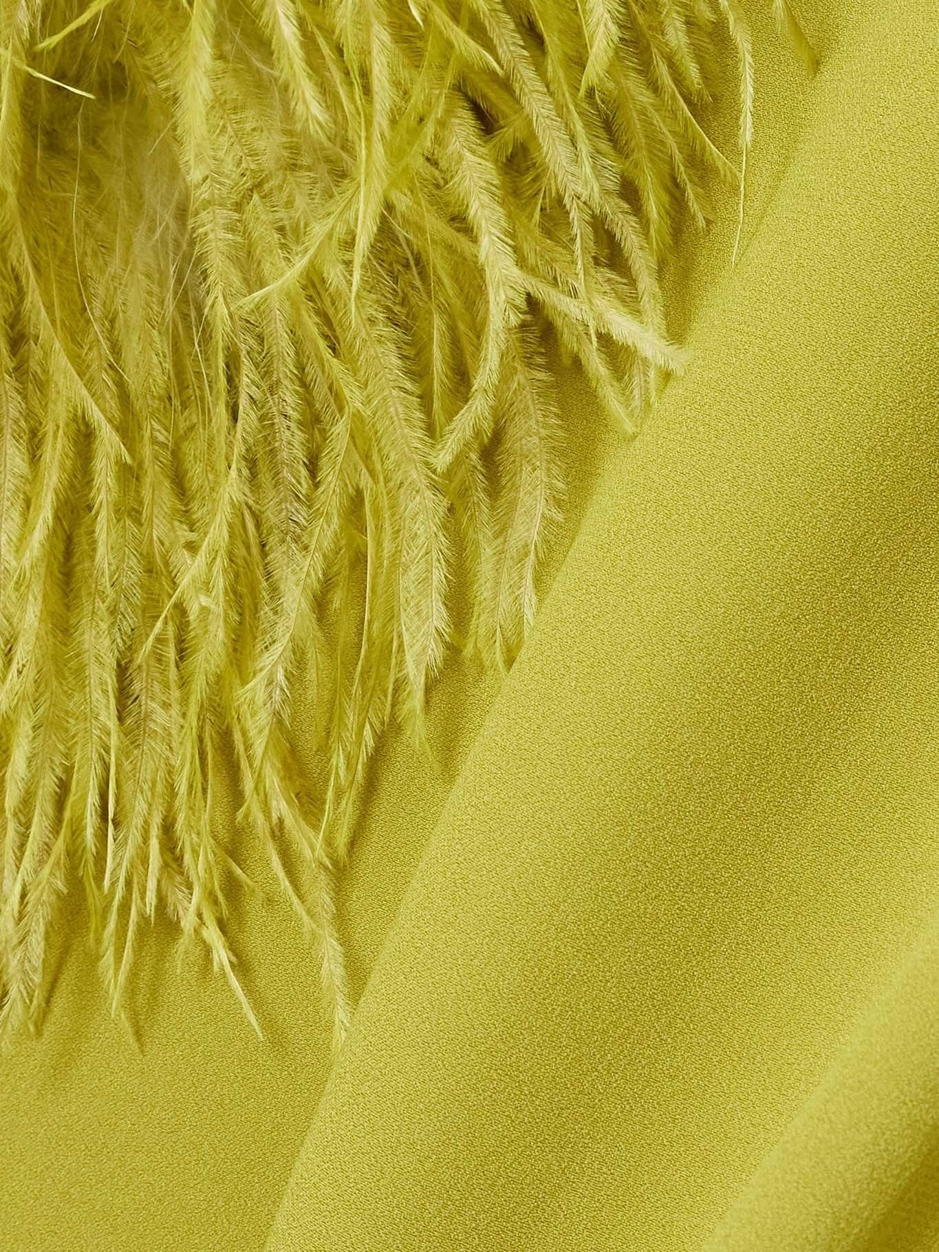 Del Rio turtleneck feather-trimmed crepe maxi dress - 4