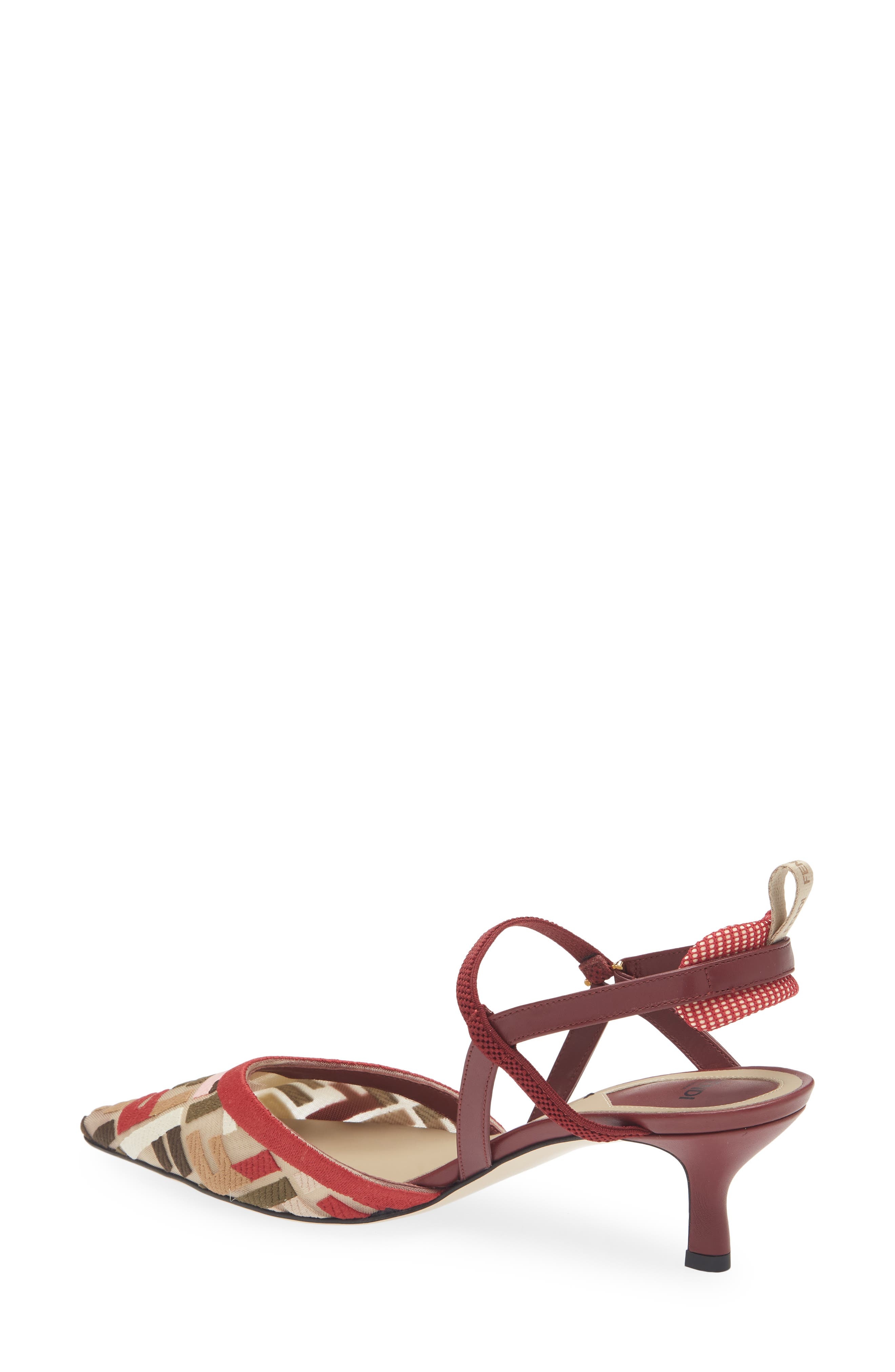 Fendi Colibrì Lite Pointed Toe Slingback Pump in Multicolor/Bordeaux at Nordstrom - 2
