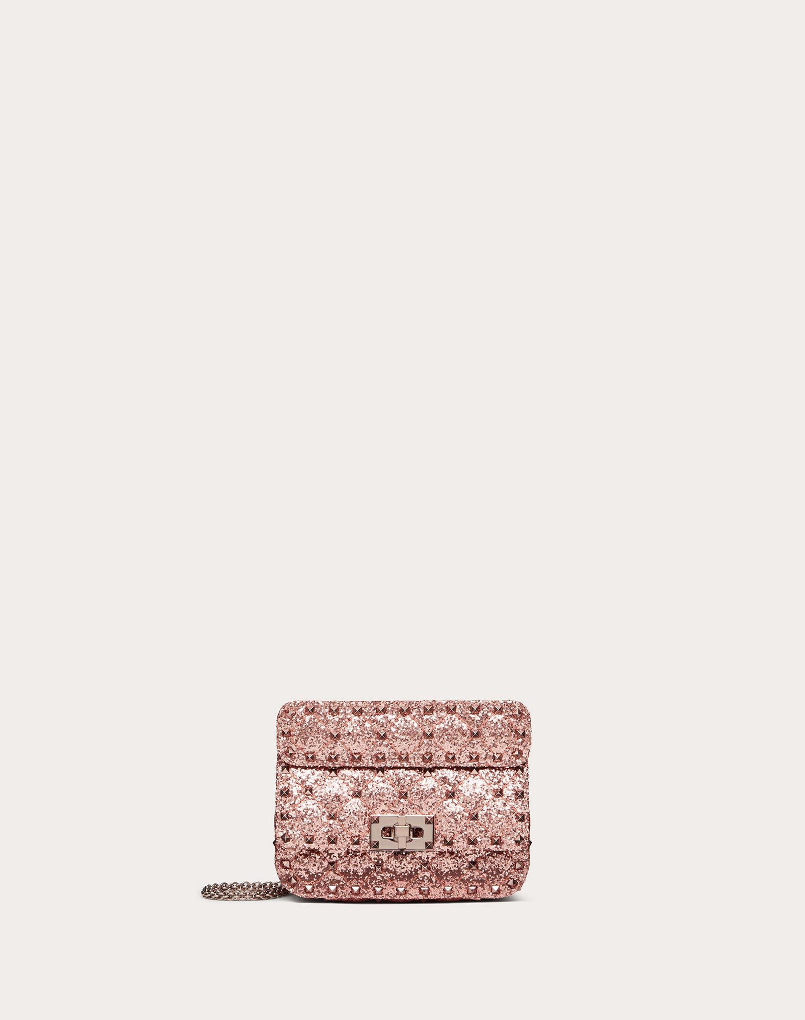 Mini Rockstud Spike Glitter Fabric Bag - 1