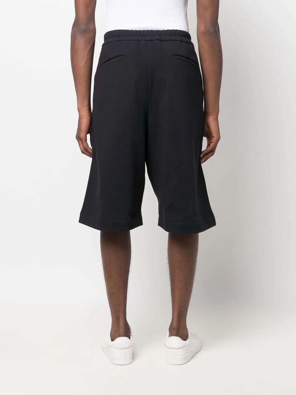 knee-length cotton track shorts - 4